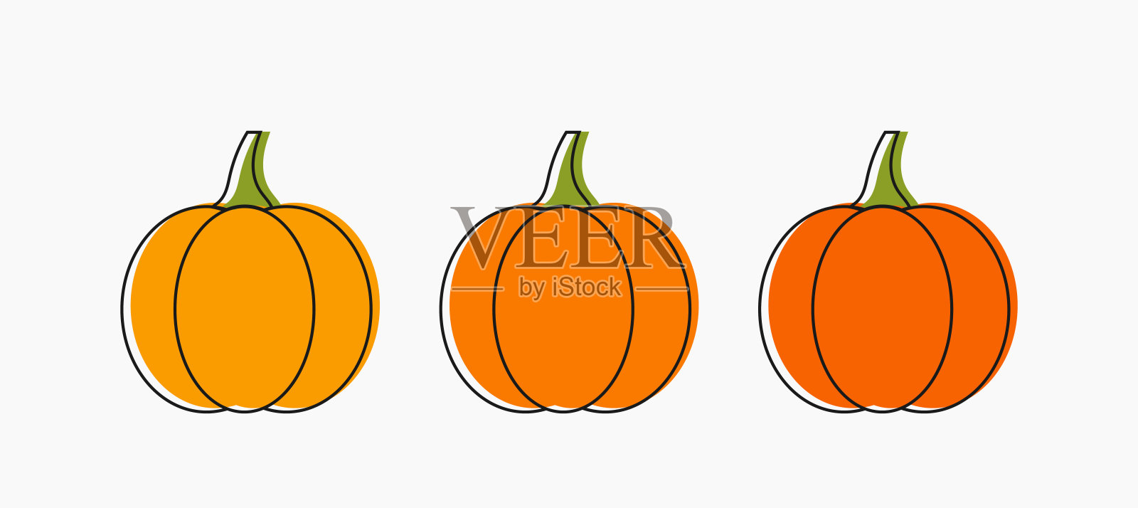 南瓜秋季图标设置。插画图片素材