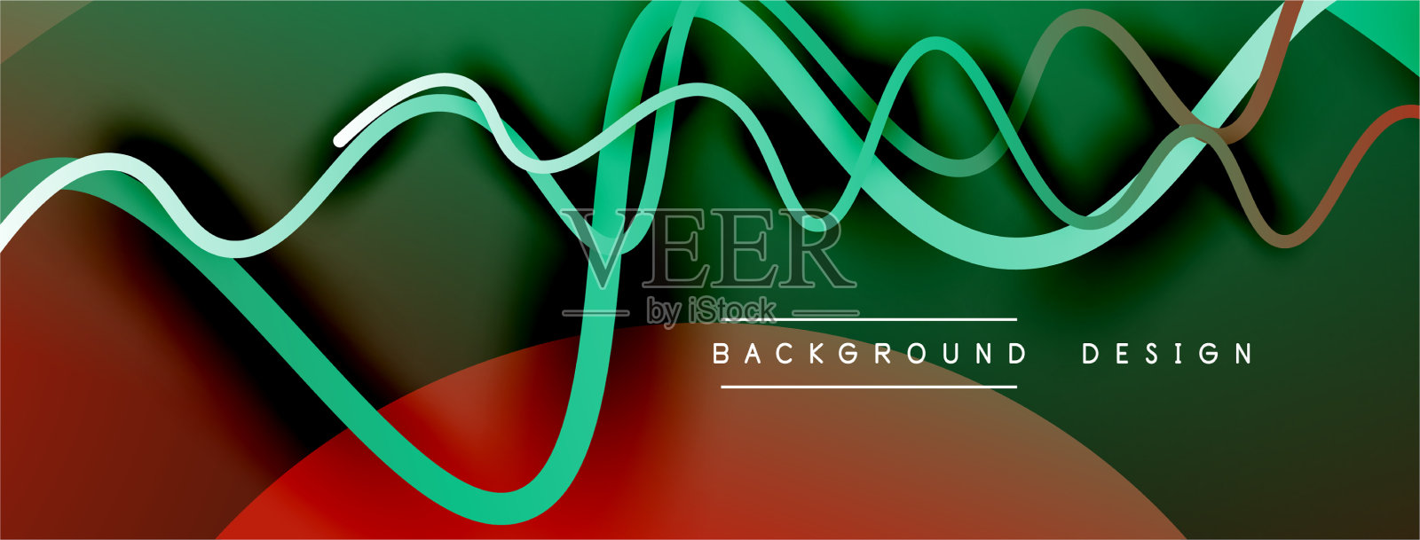 抽象梯度背景与波浪线插画图片素材