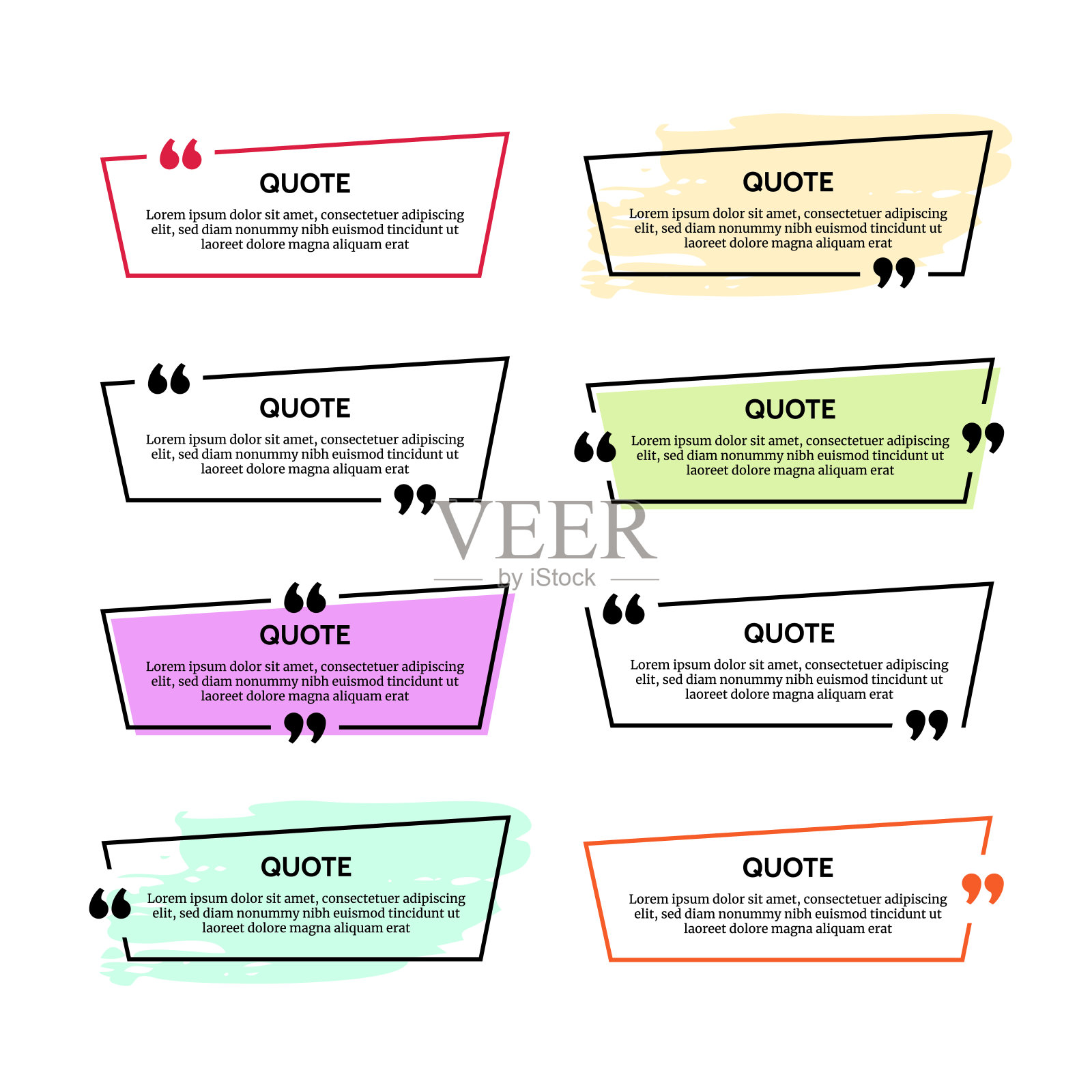 一组引用框框架插画图片素材