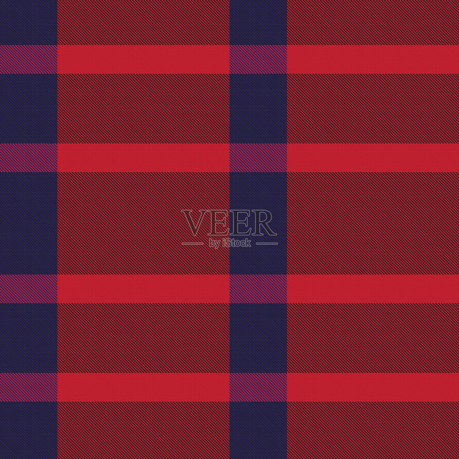 红色不对称格子纹理无缝图案插画图片素材