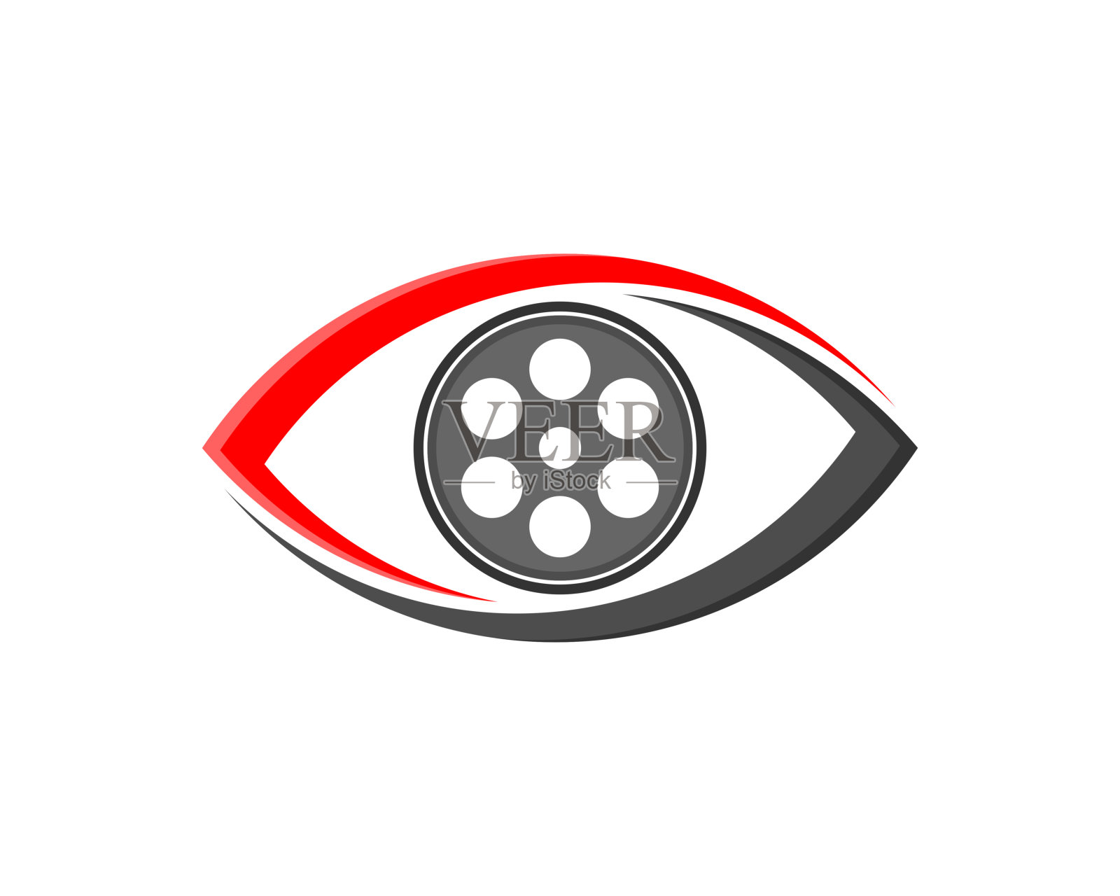 眼睛抽象画，胶卷在中间插画图片素材