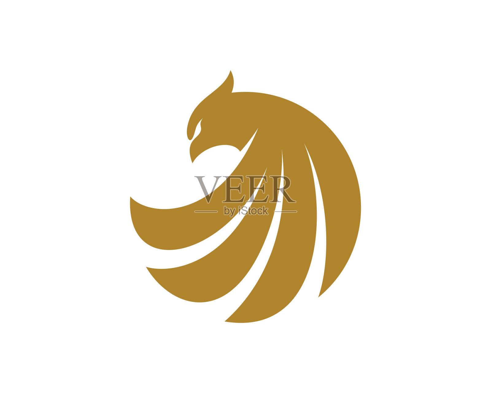 飞鹰与金色矢量标志插画图片素材