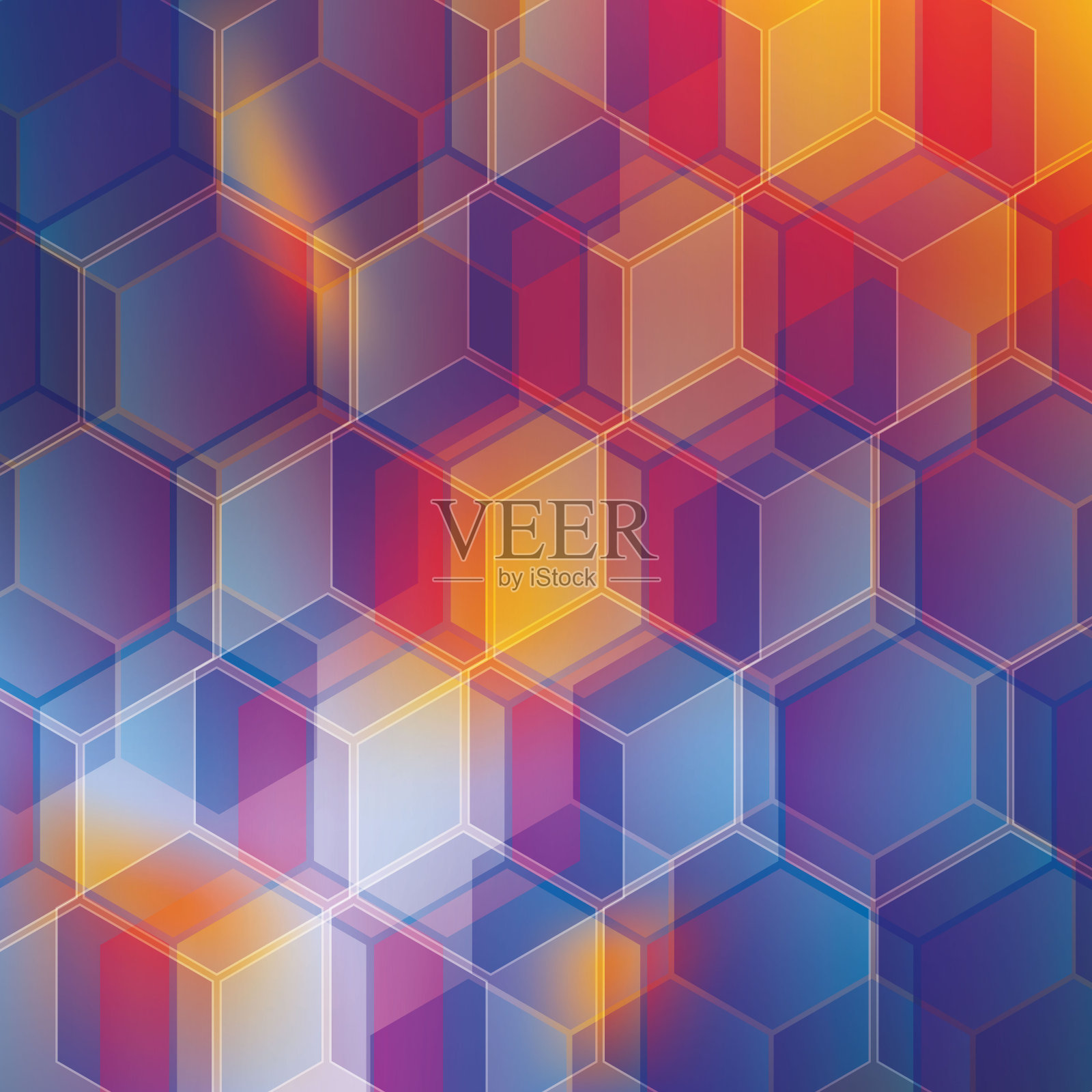 多彩的现代平面等距背景插画图片素材