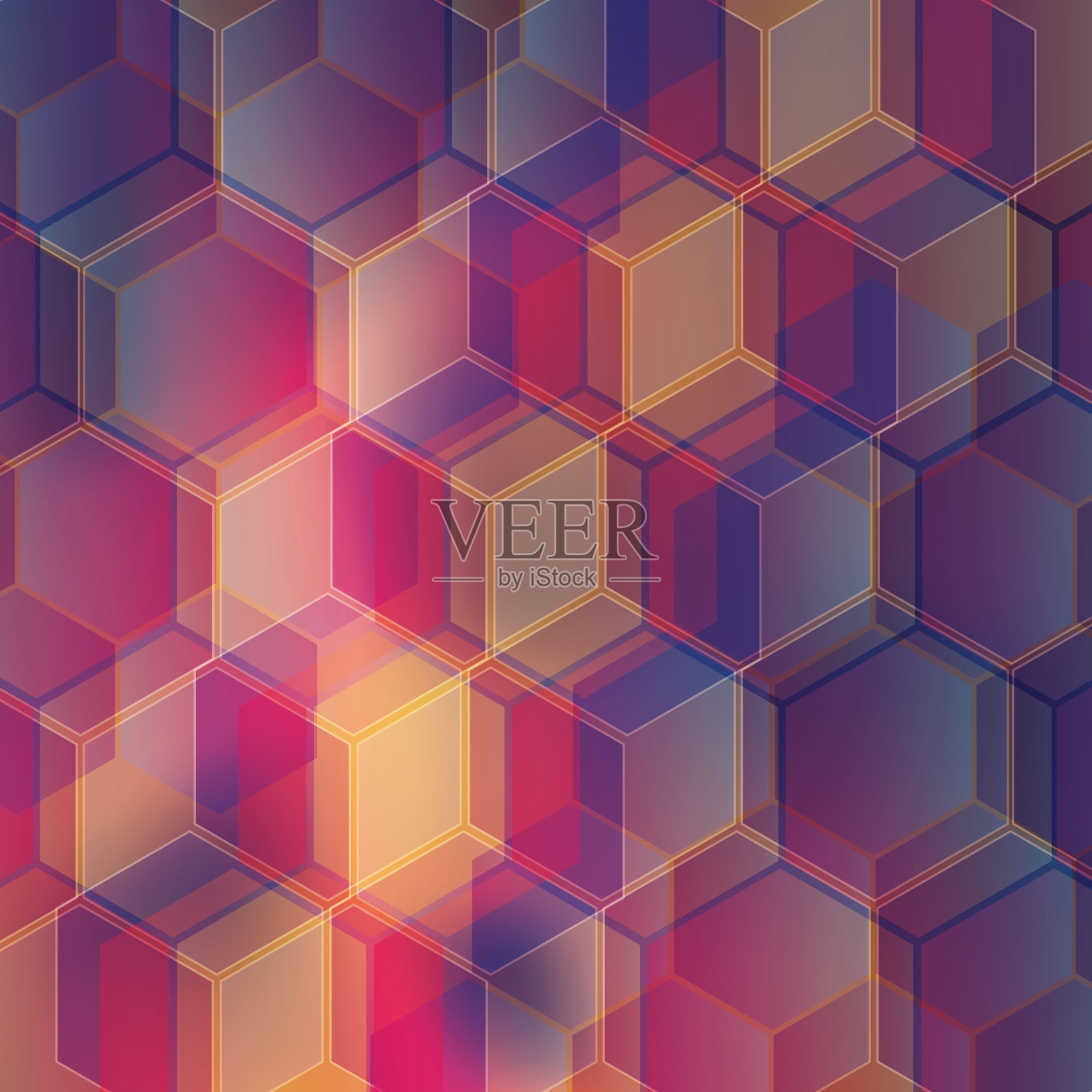 三维等角立方体图案，背景插画图片素材