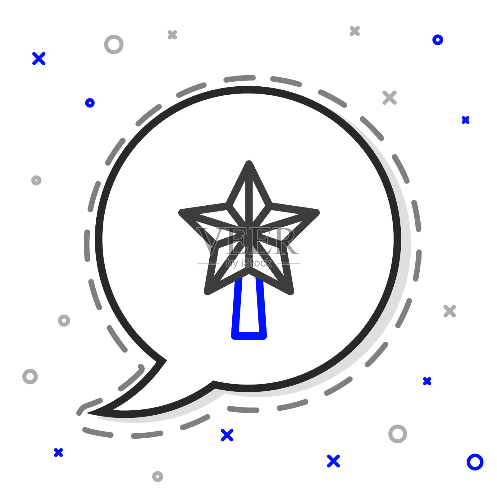 行圣诞明星图标孤立在白色图标素材