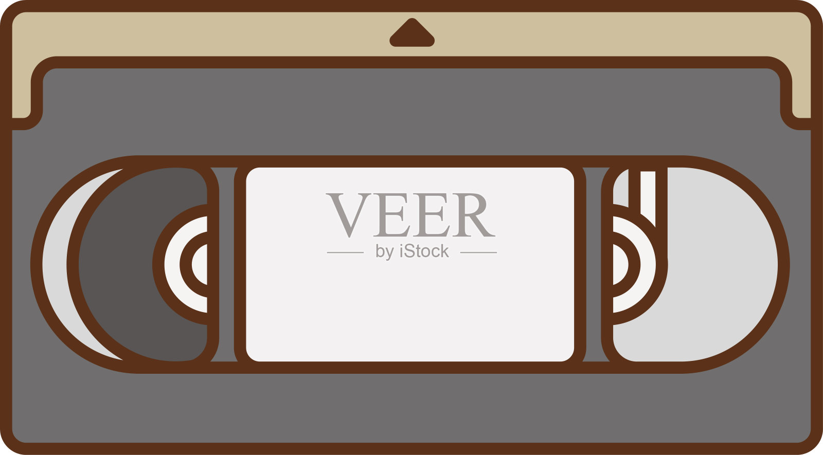 黑色VHS磁带的剪贴艺术插画图片素材