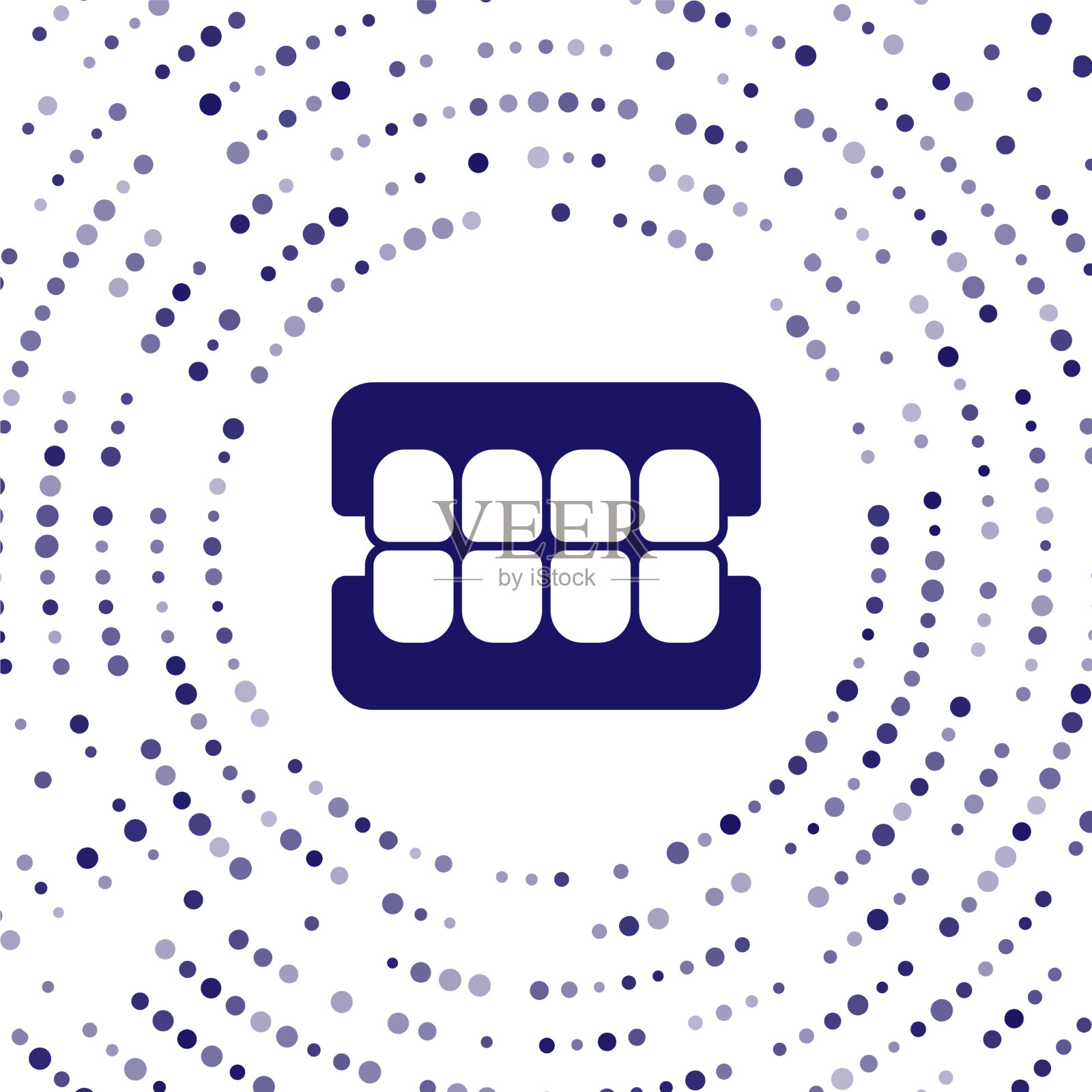 蓝色假颚图标孤立在白色背景图标素材