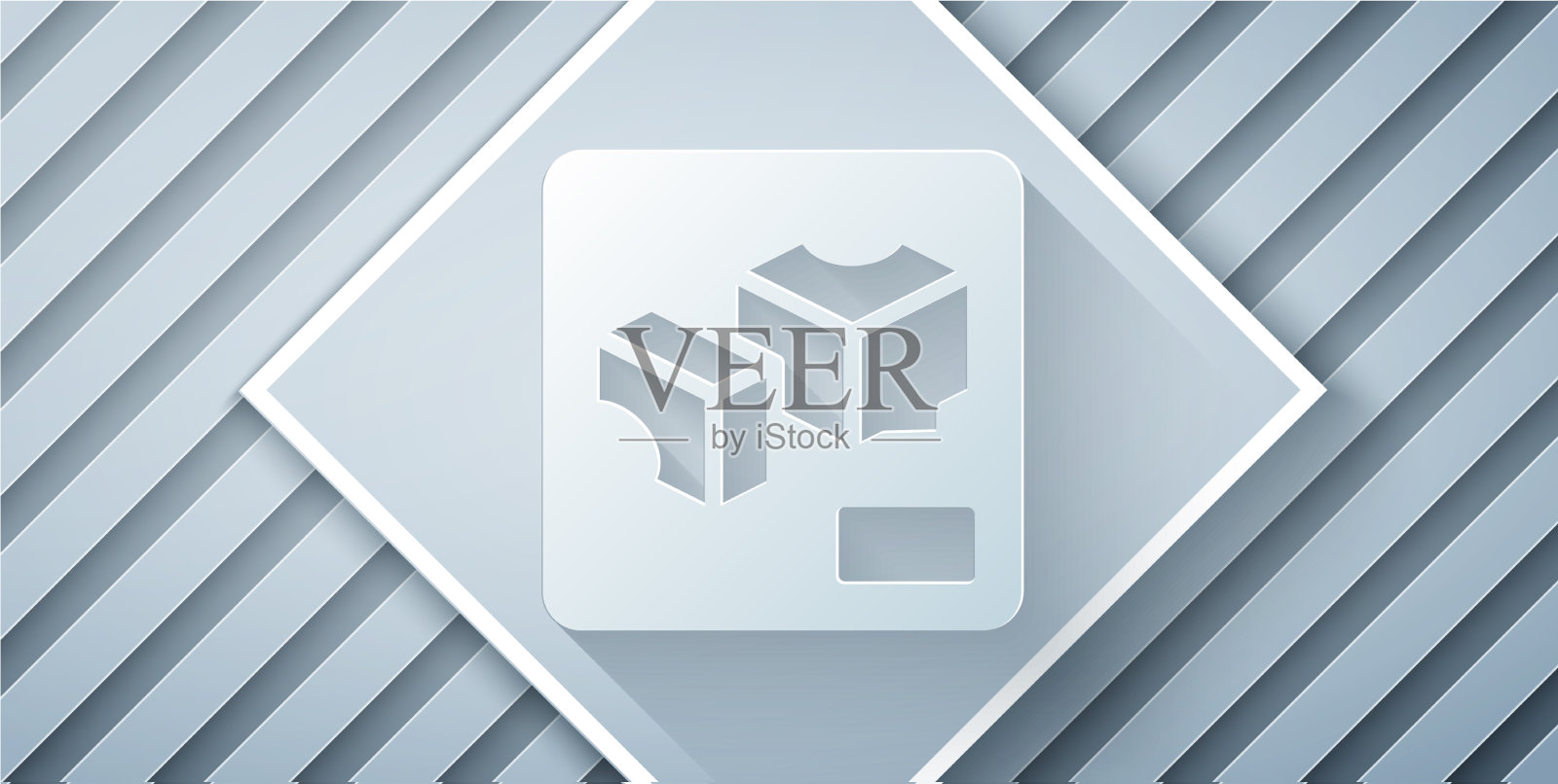 纸切割3d打印机图标隔离在灰色图标素材