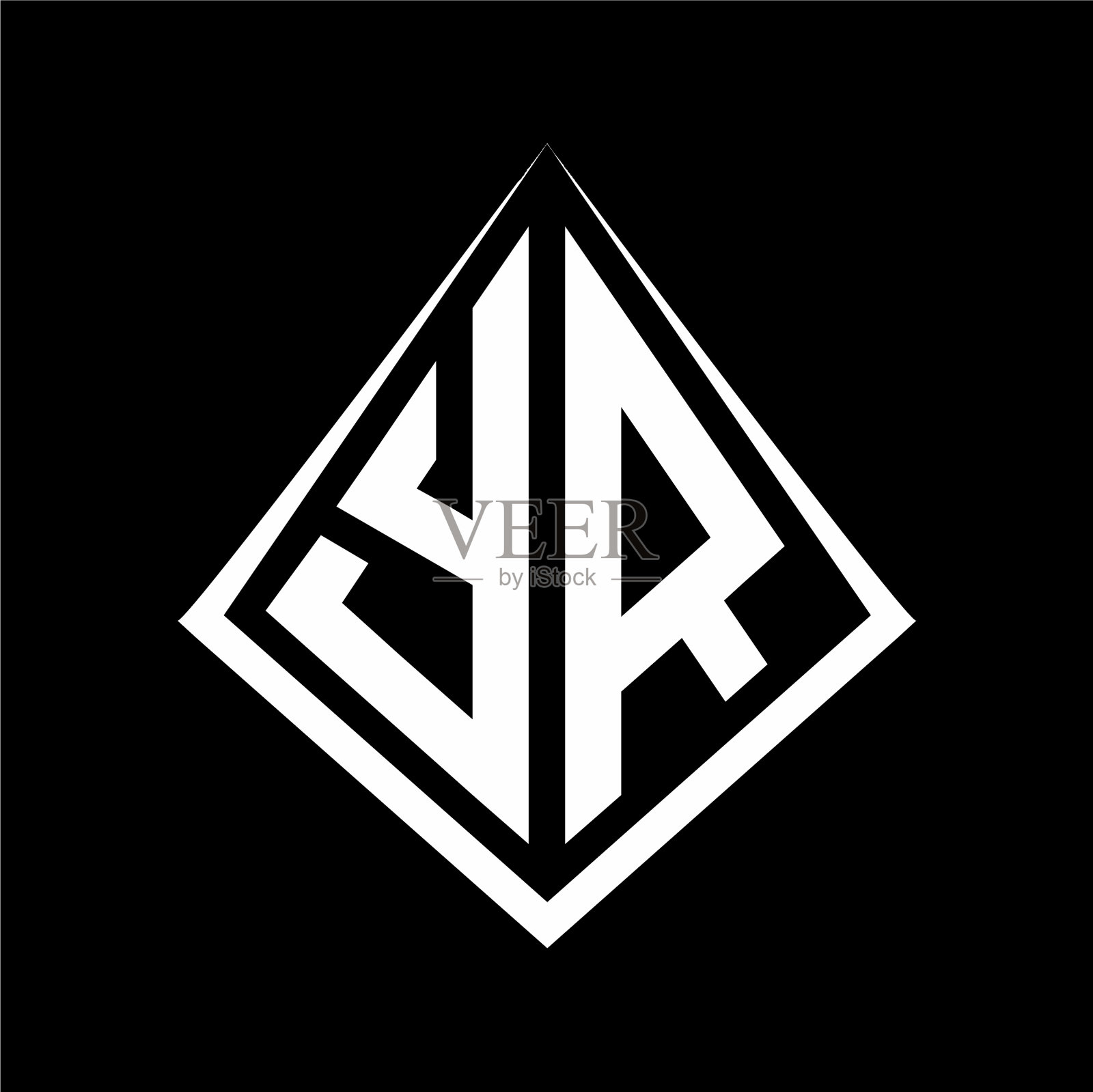 你的标志字母组合与棱镜形状设计插画图片素材