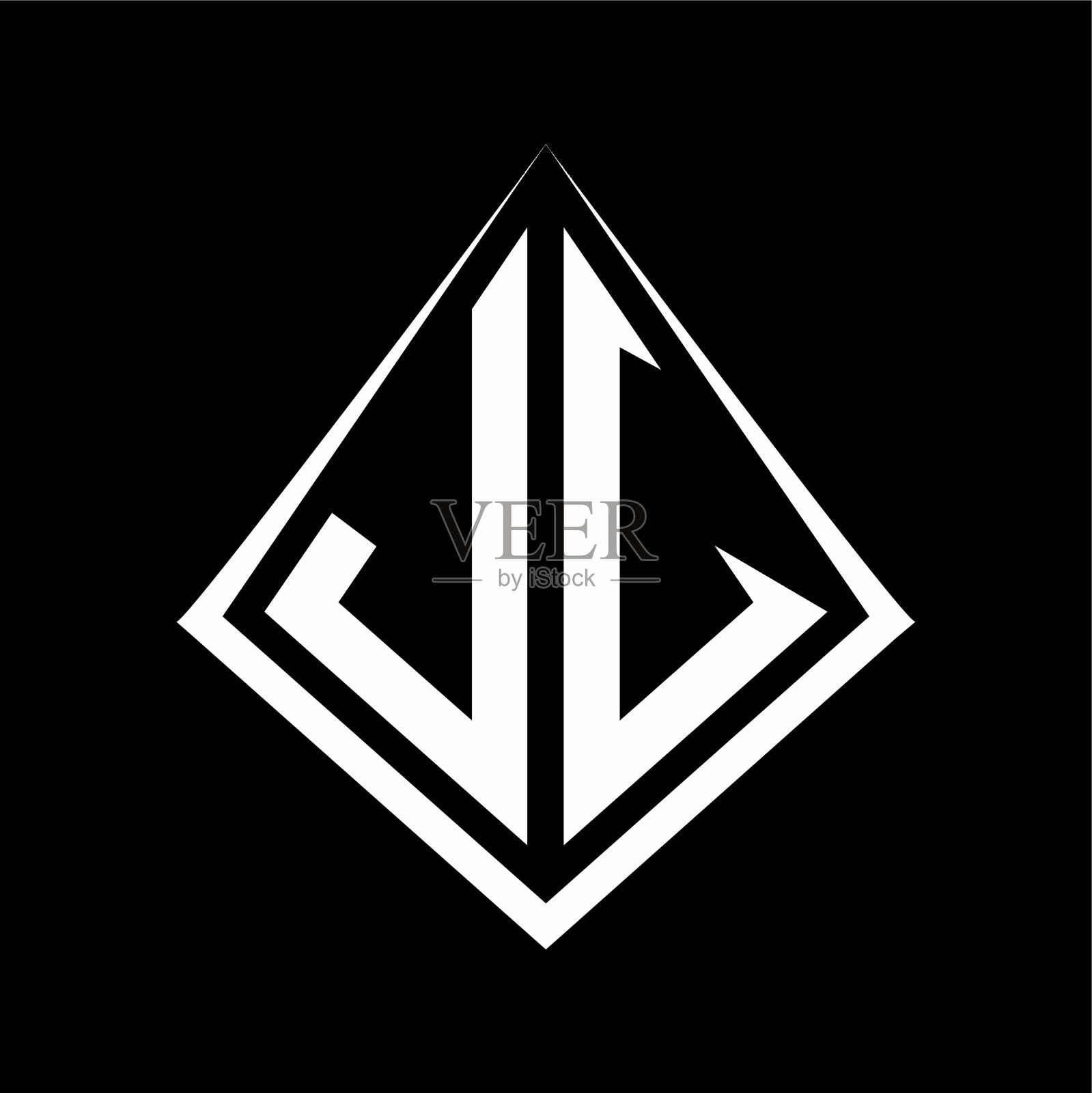 合资公司标志字母组合与棱镜形状设计插画图片素材