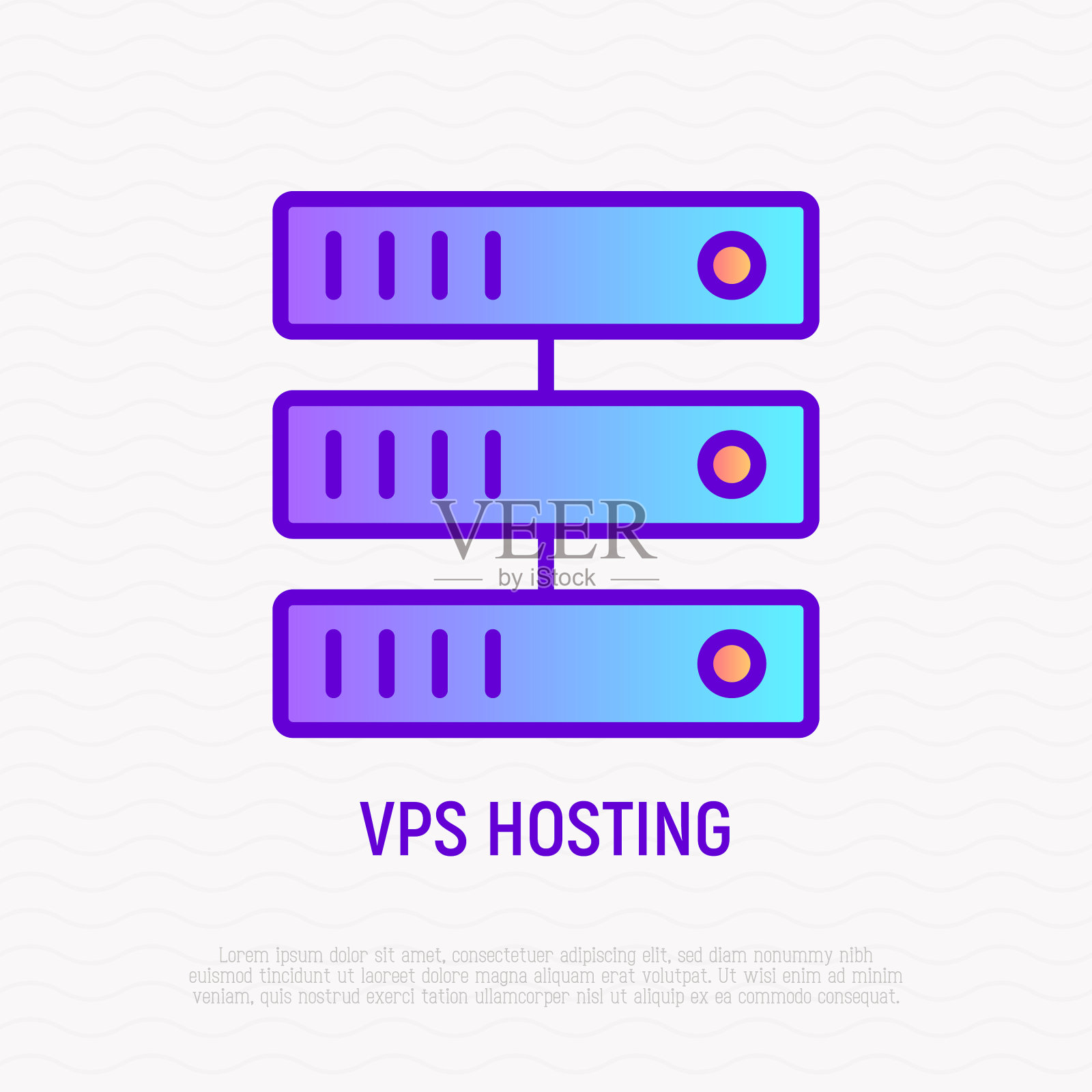 VPS托管细线图标现代插画图片素材
