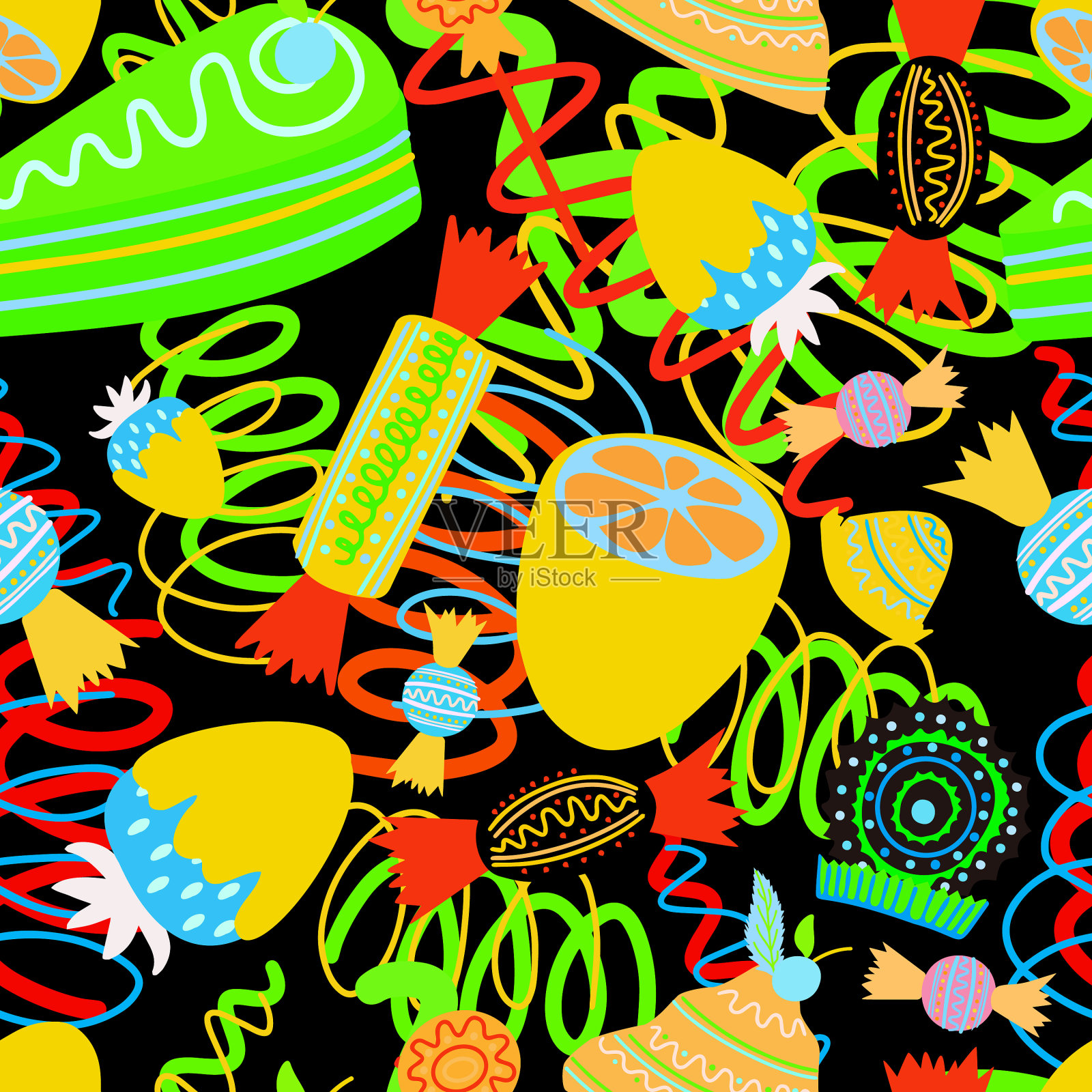 无缝图案彩色的插画图片素材