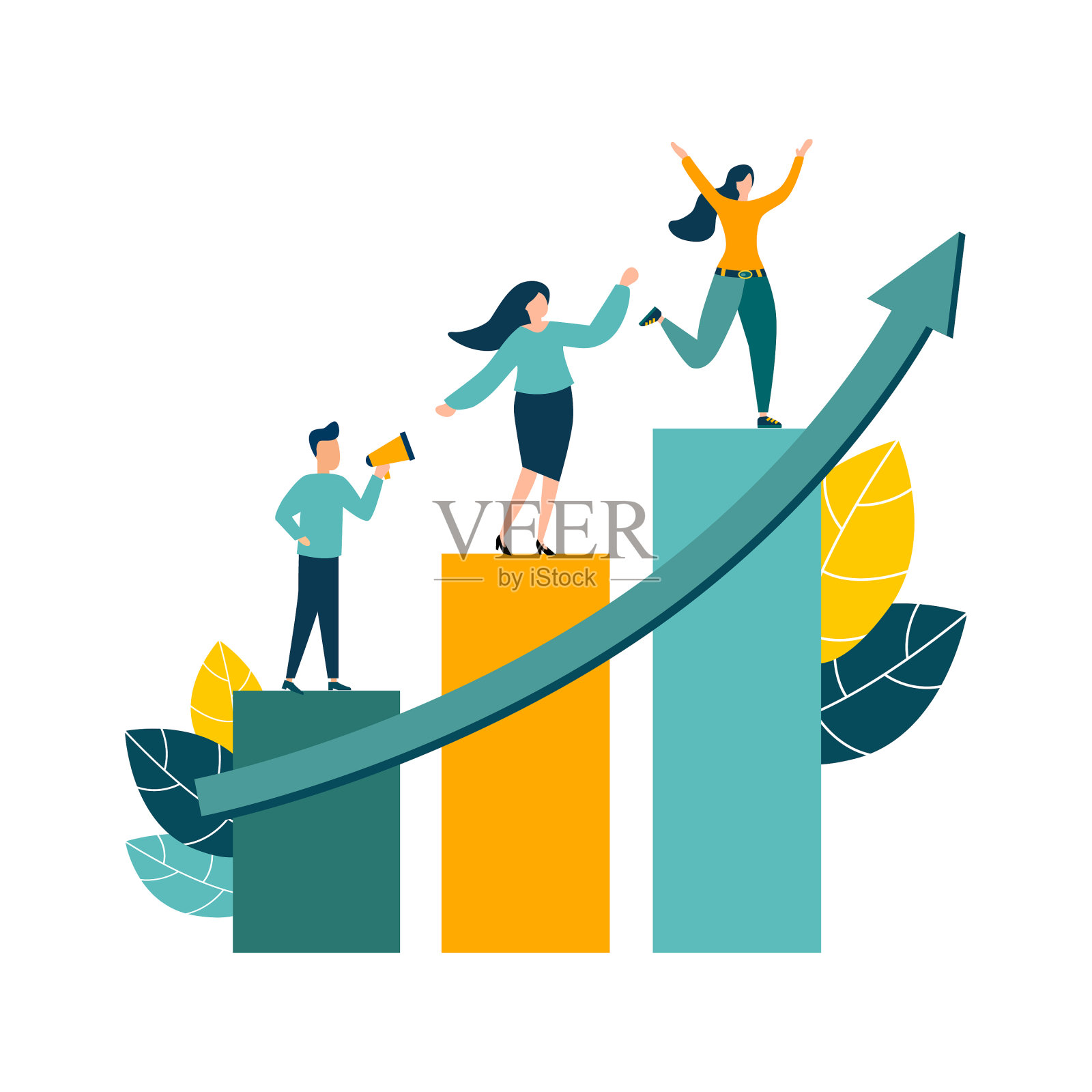 人们奔向他们的目标设计元素图片