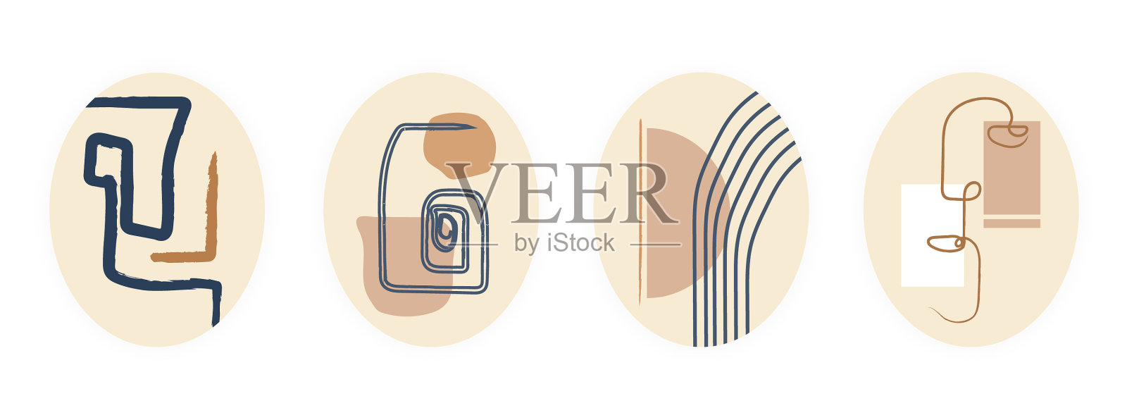 简约美学拼贴插画图片素材