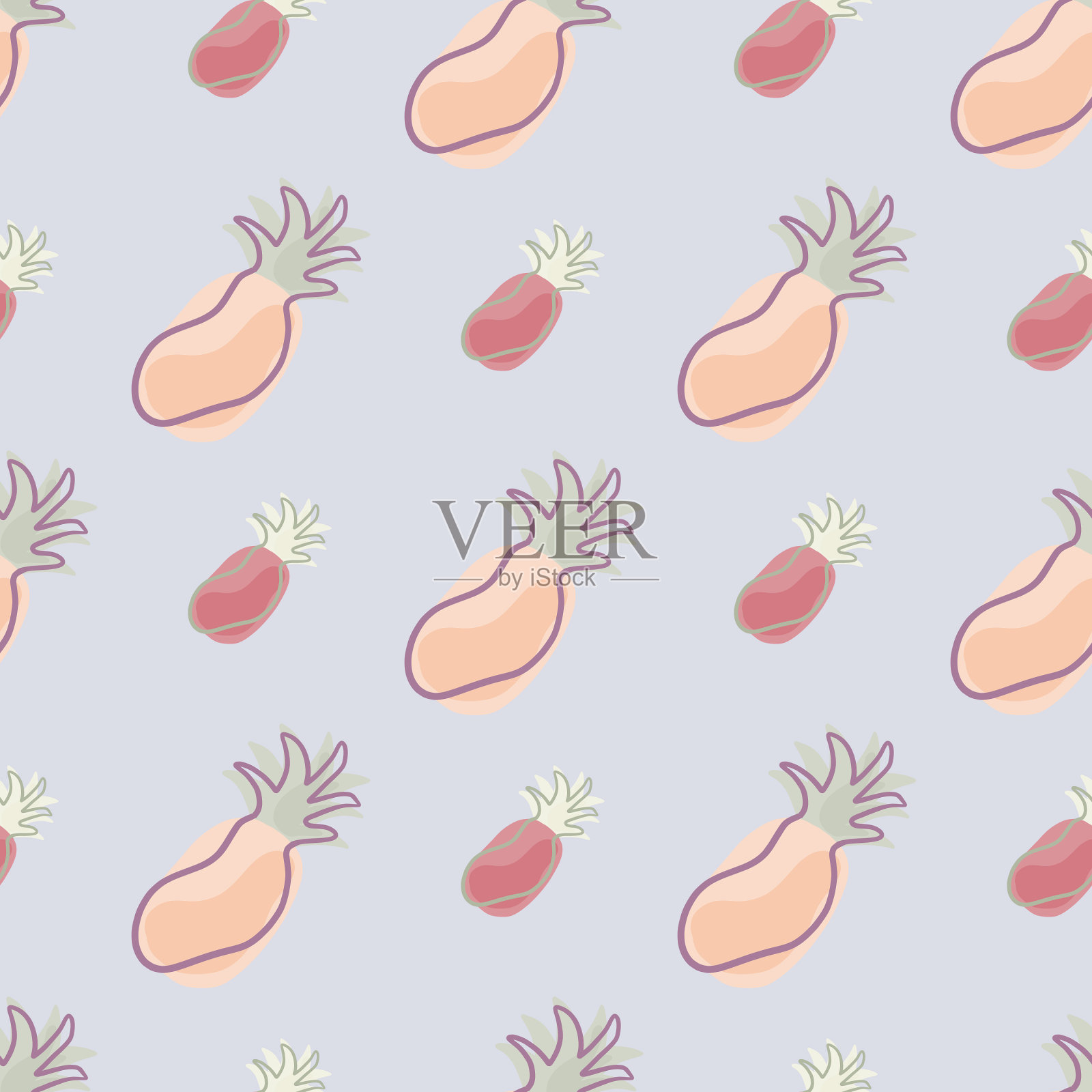 维生素热带无缝图案与抽象插画图片素材