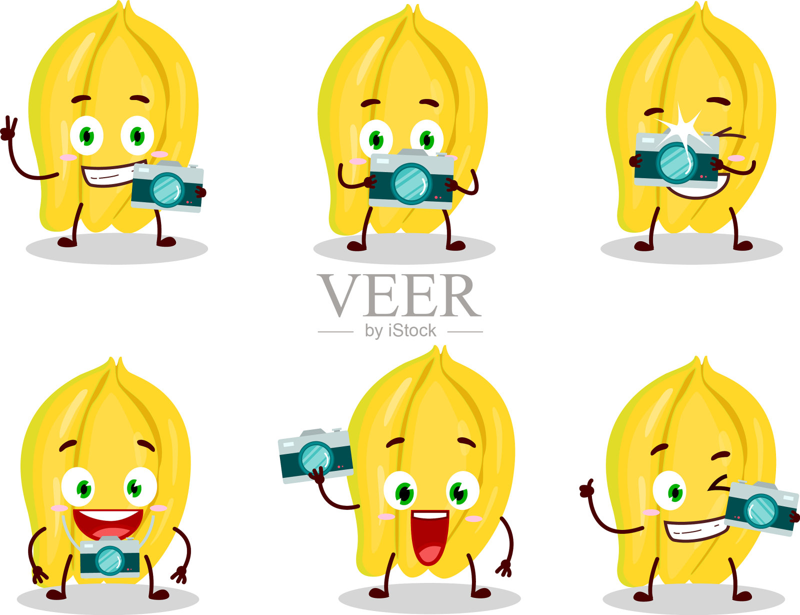 摄影师专业用杨桃表情符号插画图片素材