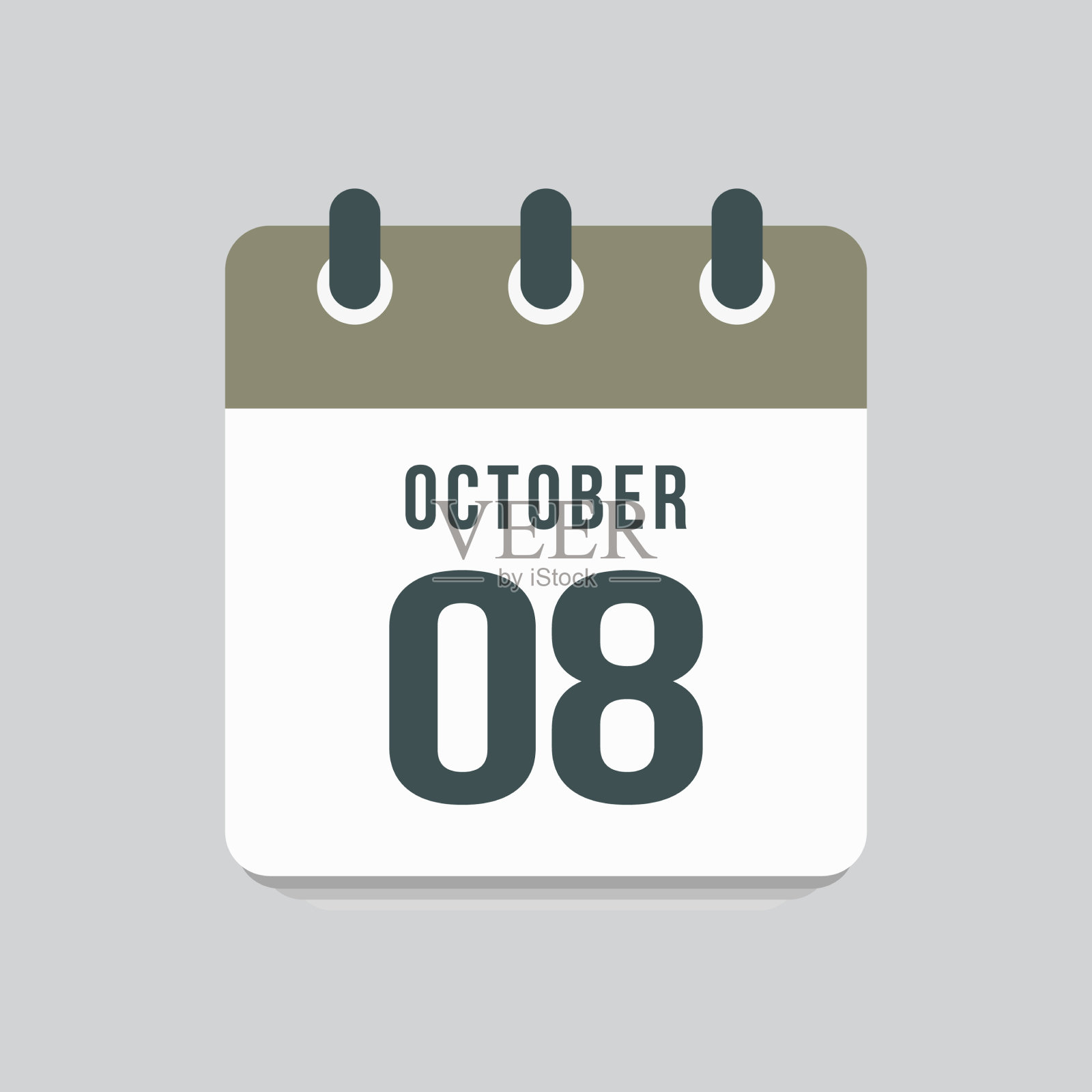 图标日日期8月8日模板日历页插画图片素材