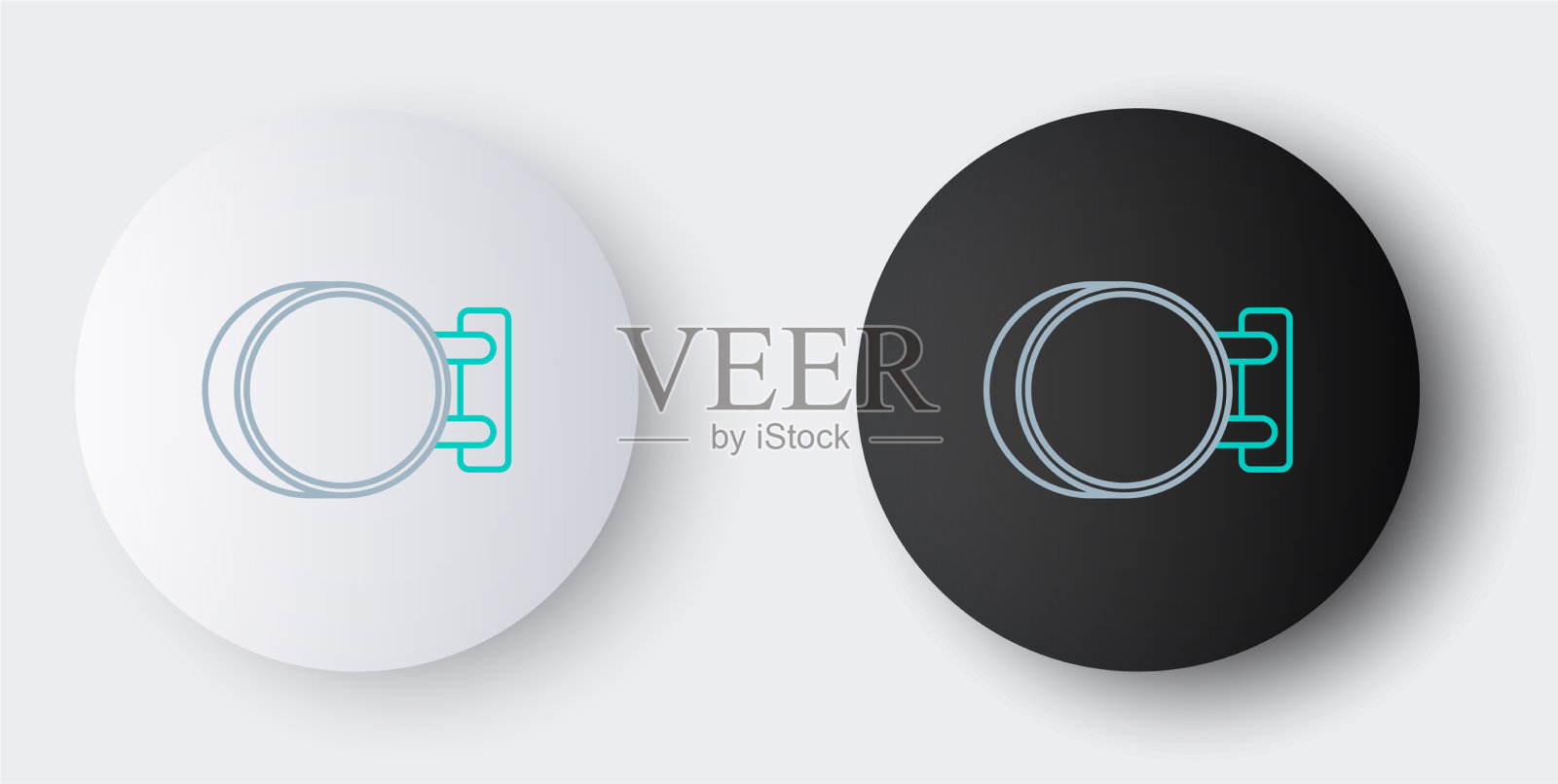 线招牌挂图标孤立在灰色插画图片素材