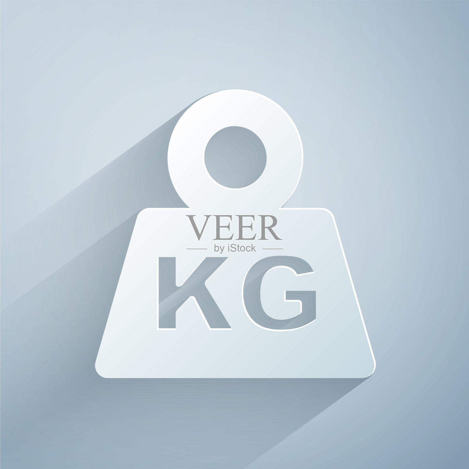 剪纸重量图标孤立在灰色背景插画图片素材