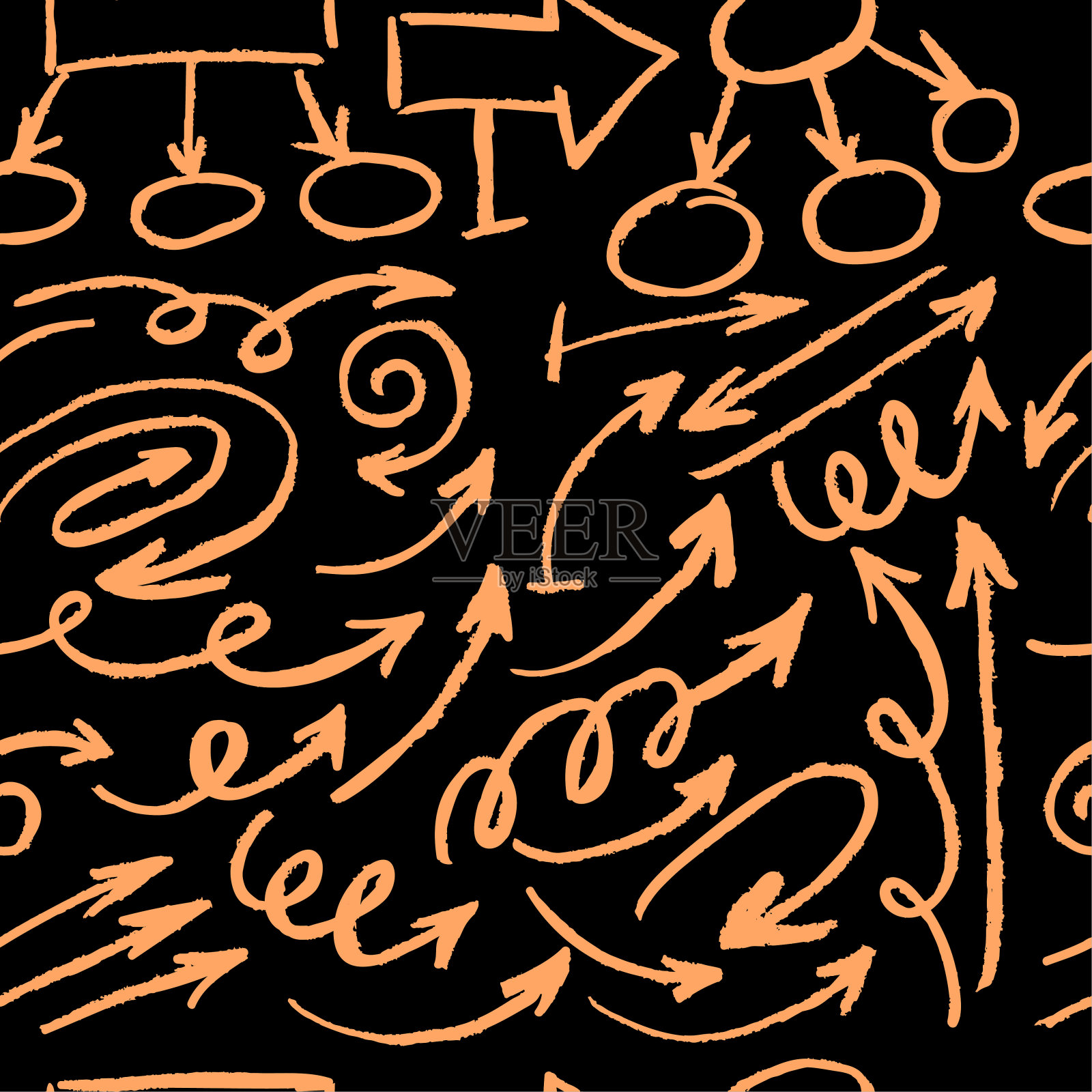 无缝的画。彩色蜡蜡笔插画图片素材