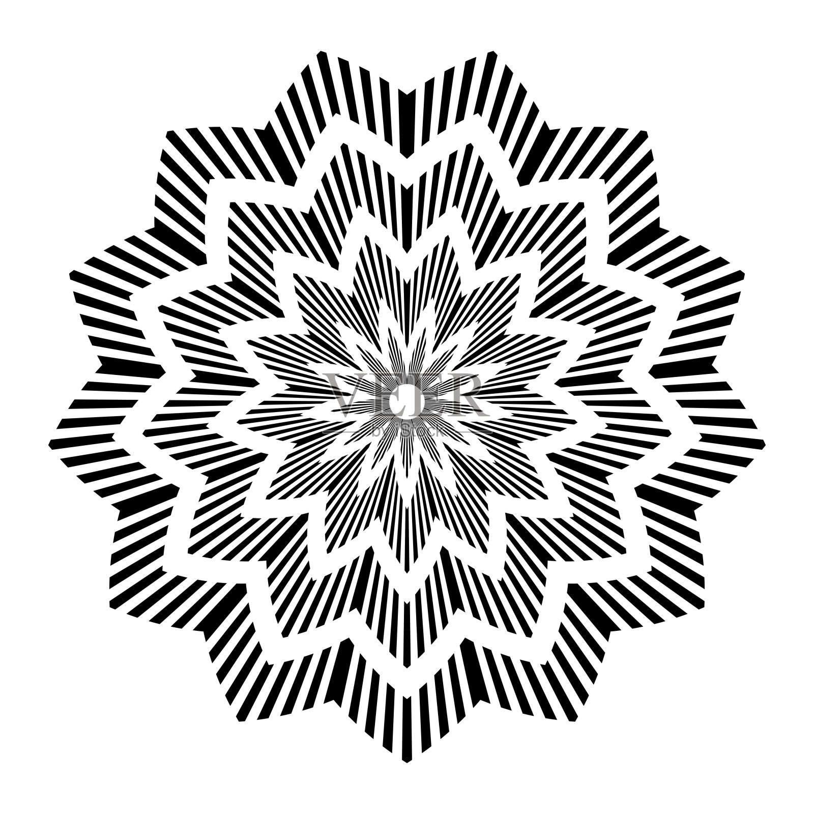 抽象几何条纹圆形图案。插画图片素材