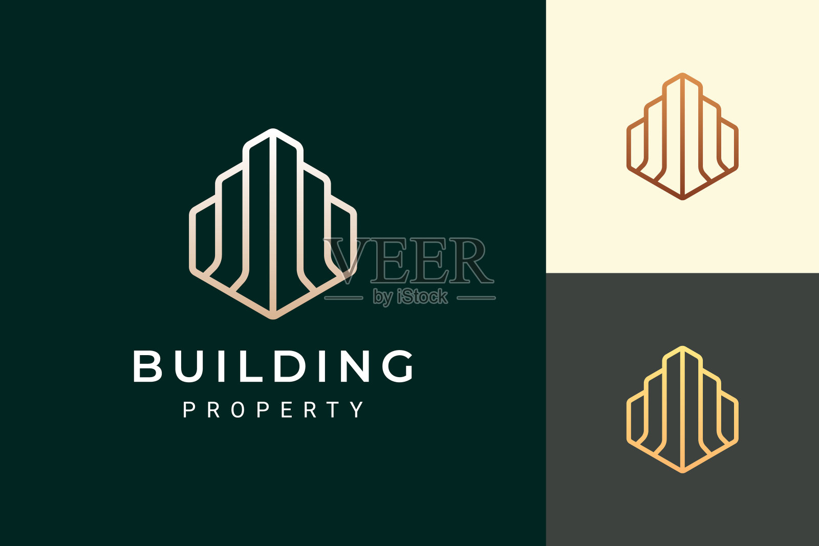 公寓或酒店标志在豪华和未来的形状设计元素图片