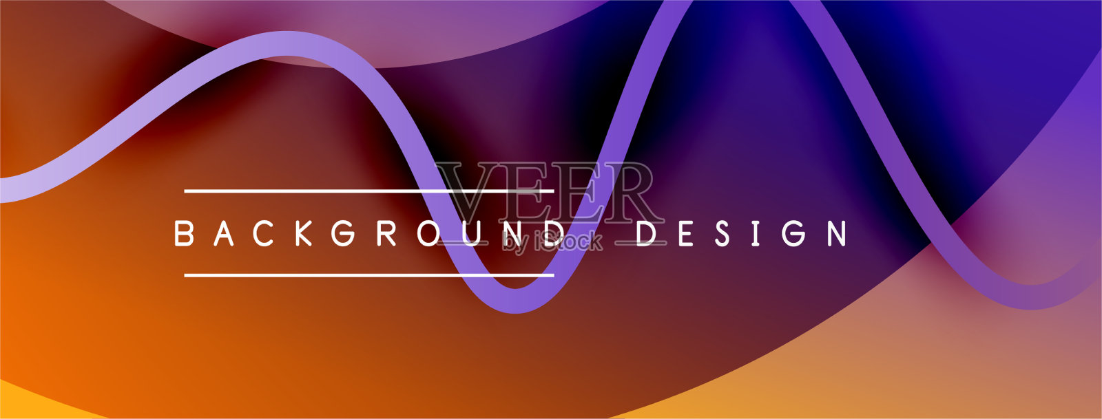 抽象梯度背景与波浪线插画图片素材