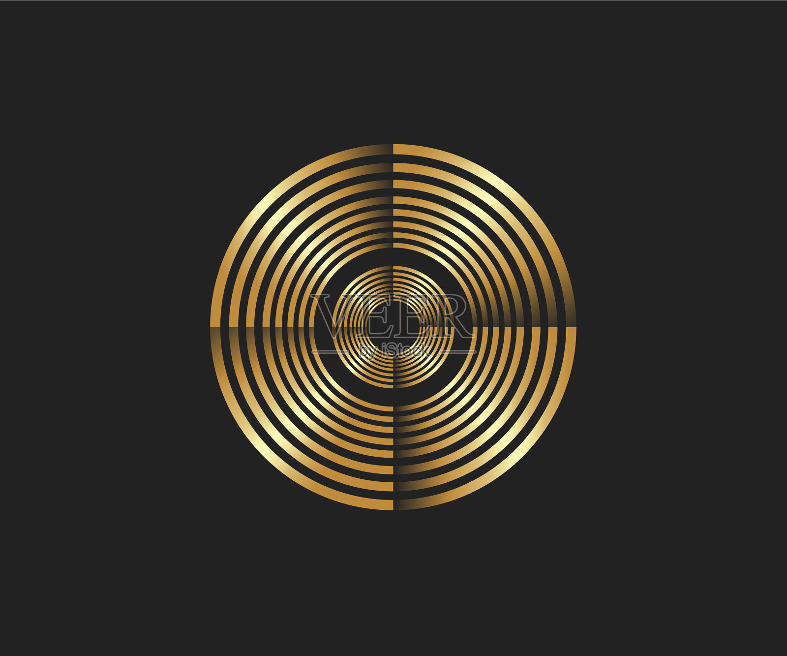 抽象的圆形金线设计插画图片素材