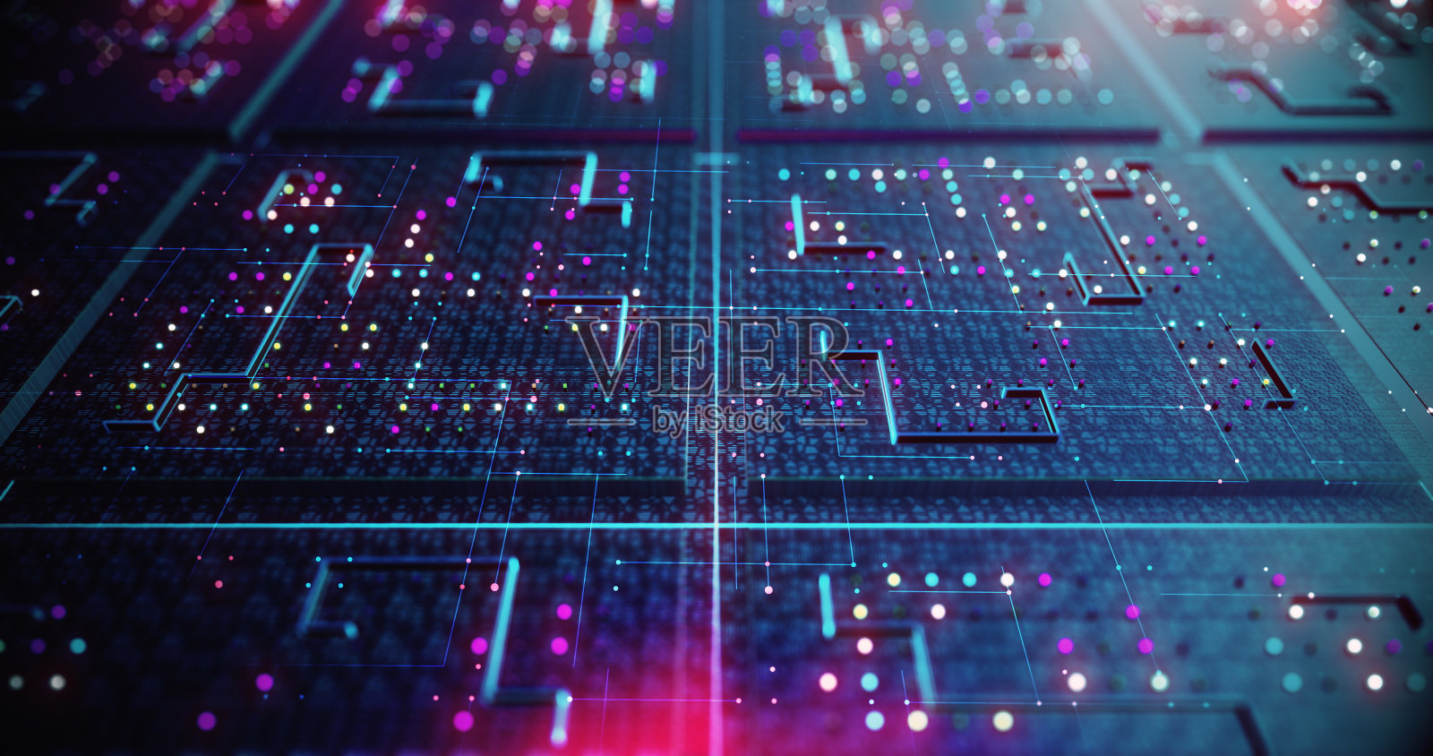 人工智能电路板。传输高速数据。人工智能。照片摄影图片