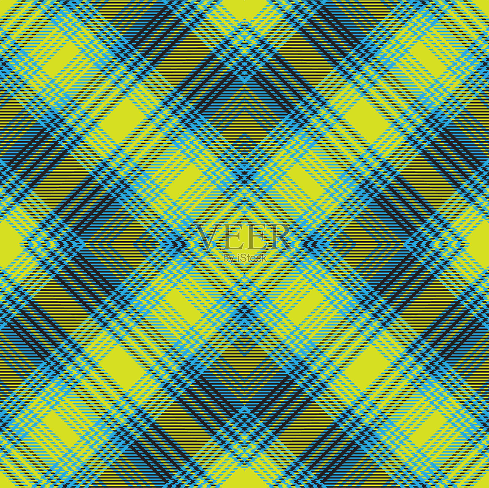 黄色菱形格子花呢纹理无缝插画图片素材