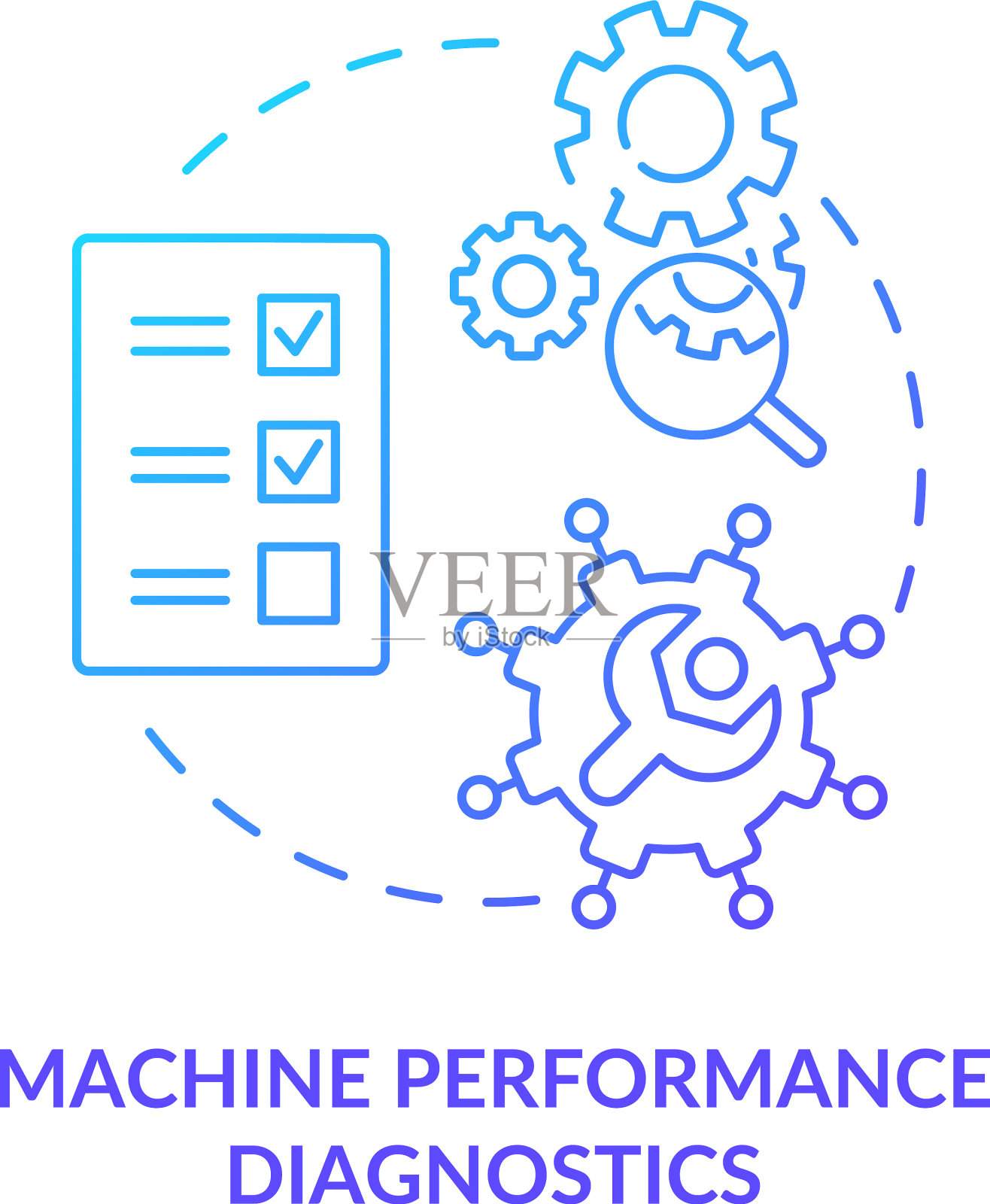 机器性能诊断概念图标插画图片素材