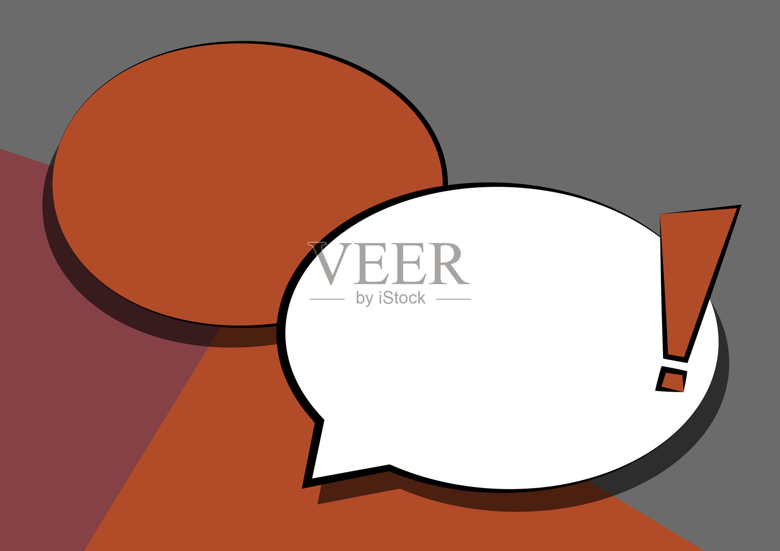 两幅彩色重叠的语音泡泡图插画图片素材