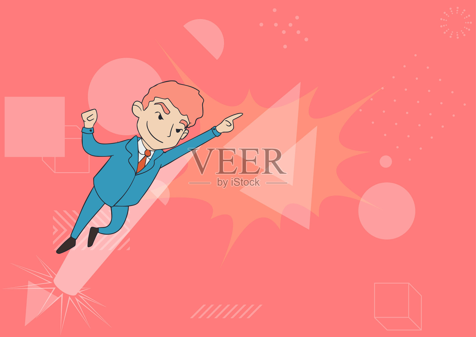 快乐的穿制服的人站着指指点点插画图片素材