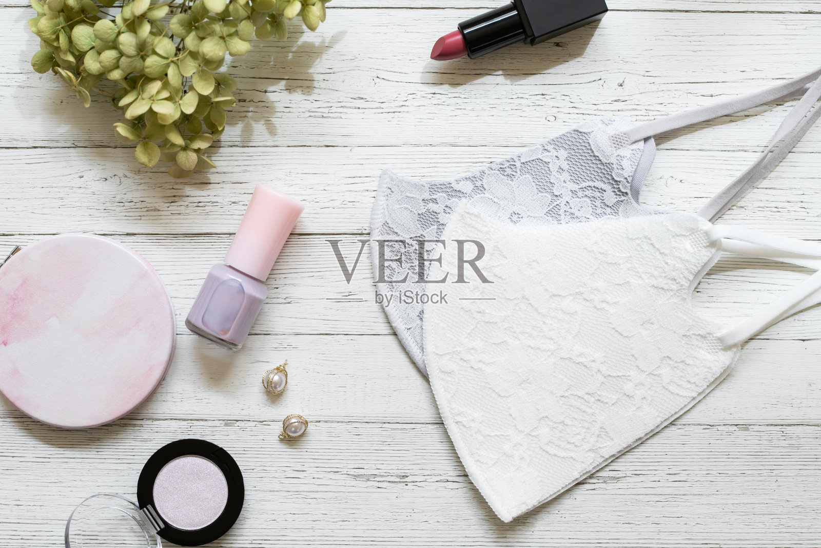 女性面具和化妆品照片摄影图片