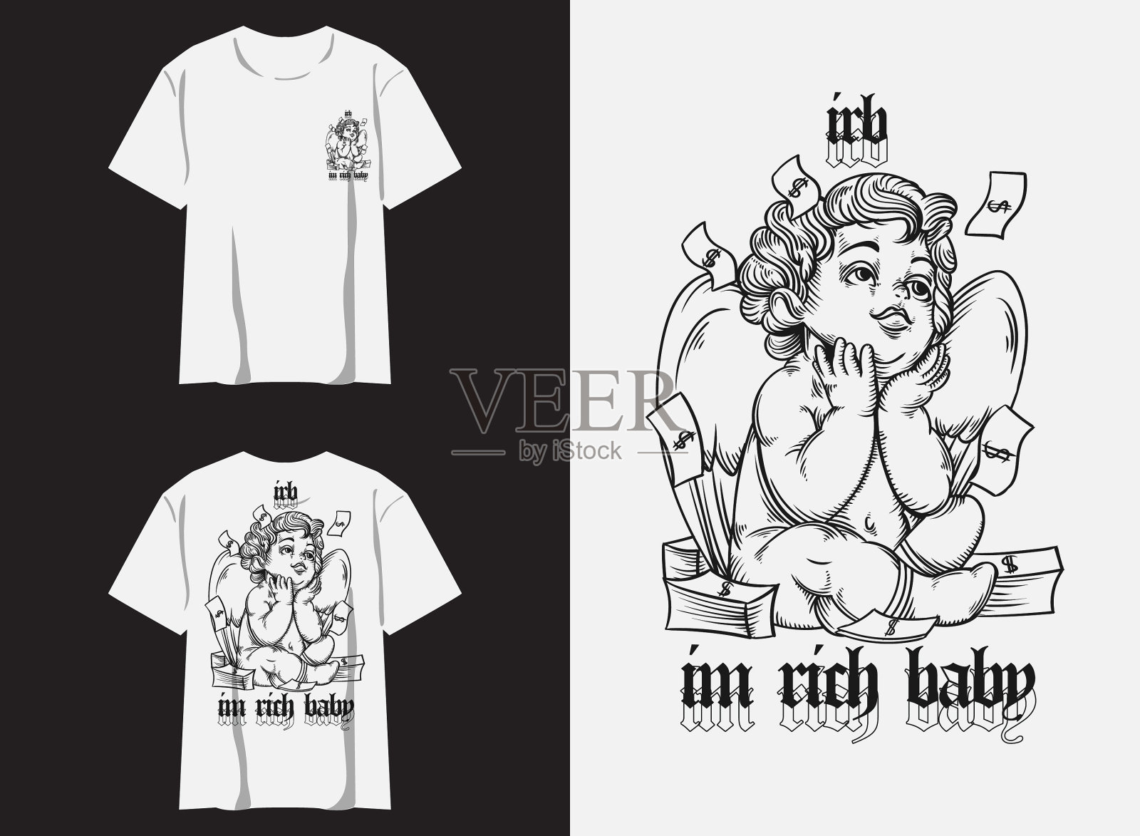 streetwear平面设计插画图片素材