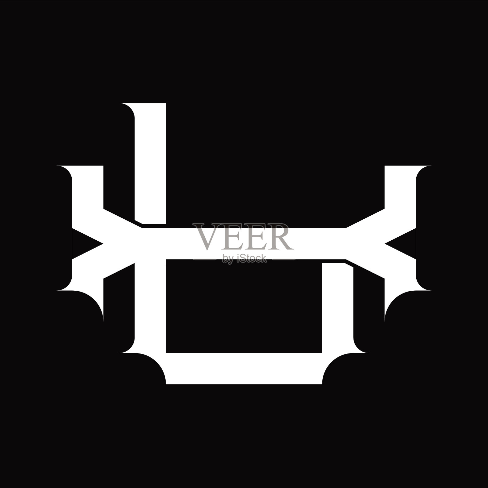 Xl标志字母与复古重叠连接插画图片素材