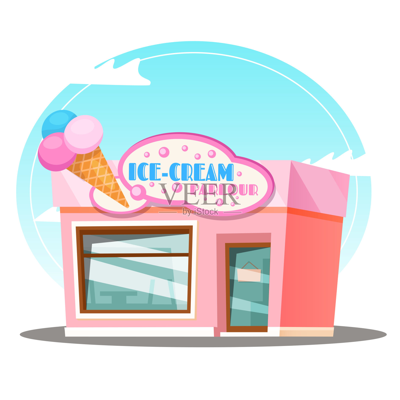 冰淇淋咖啡插画图片素材