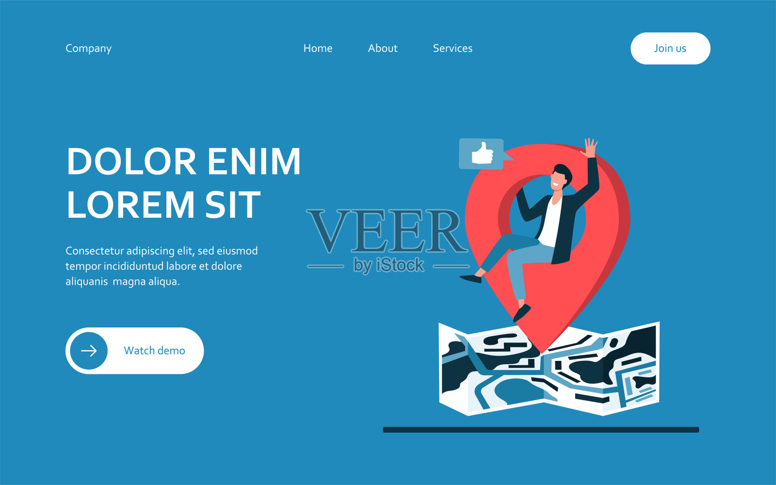 地图位置指针插画图片素材