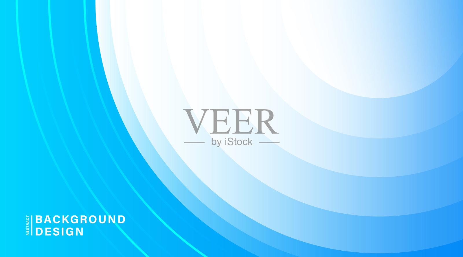 抽象的白色渐变纸层圆形状设计在蓝色背景。现代简约、色彩鲜艳的几何形状模板元素。适合网站，海报，横幅，展示，小册子，封面，传单插画图片素材