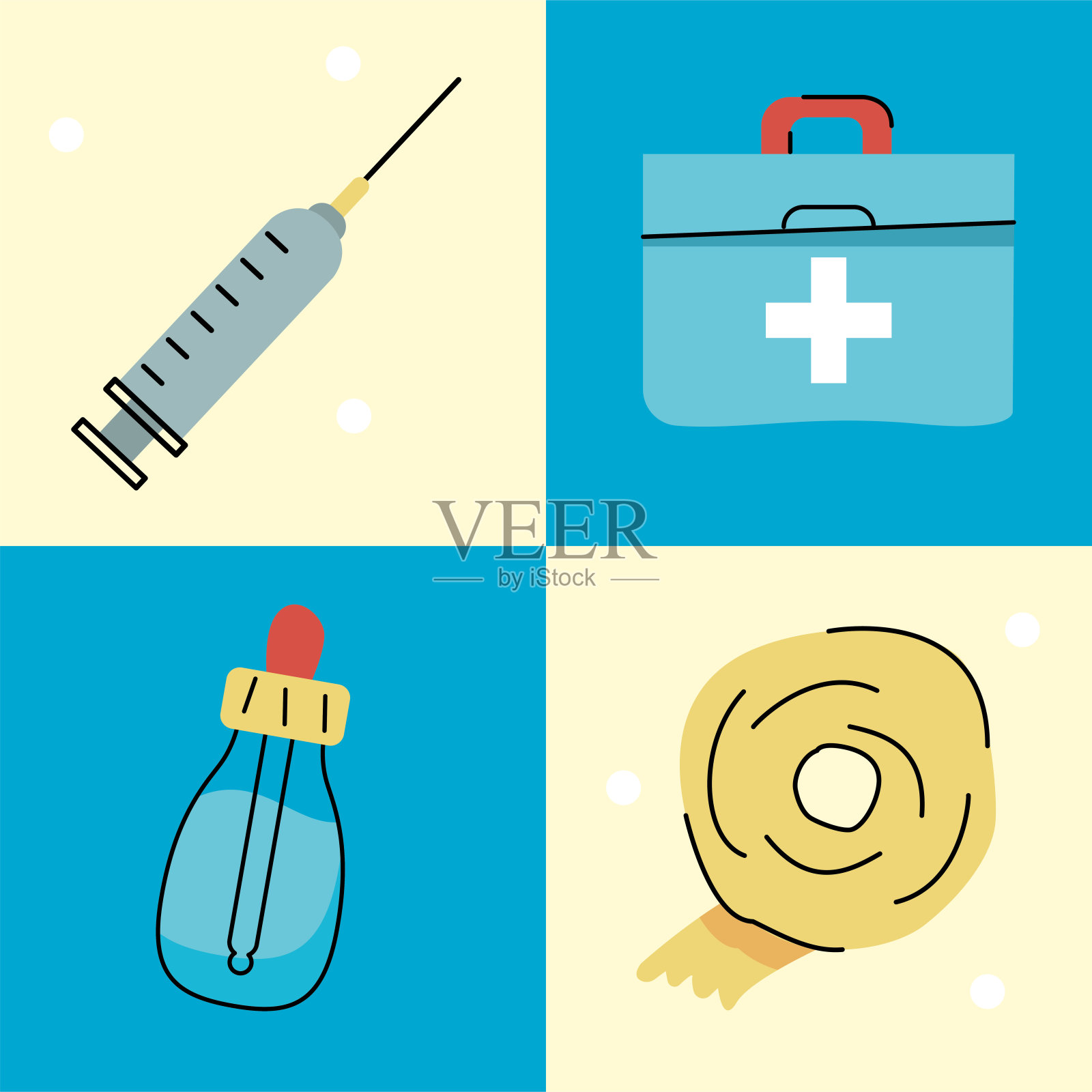 四个医疗包图标插画图片素材