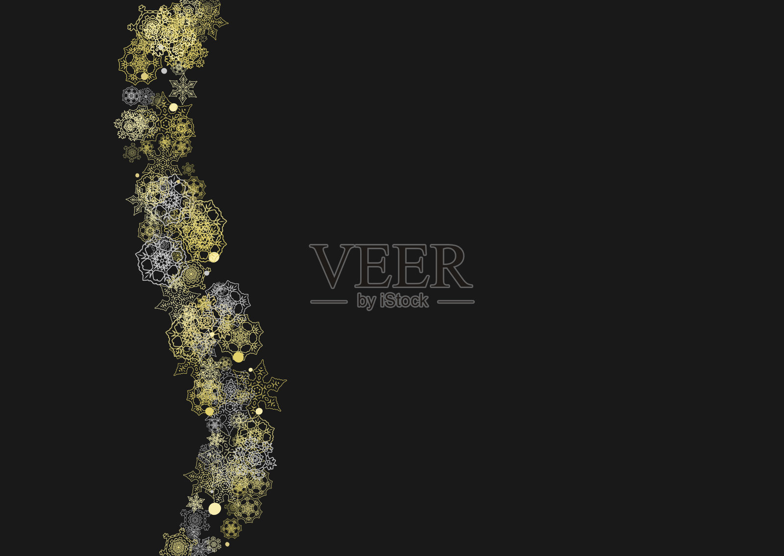 圣诞和新年雪花纷飞插画图片素材