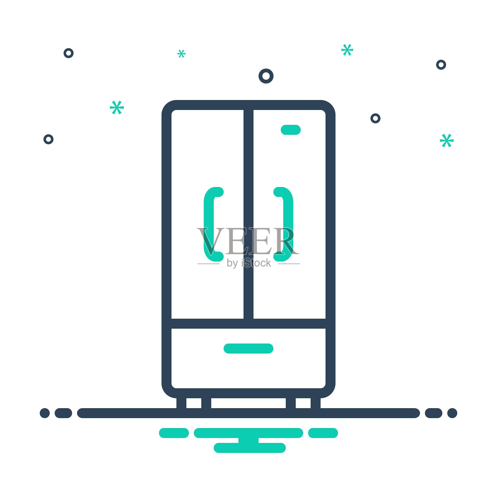 双橱柜插画图片素材