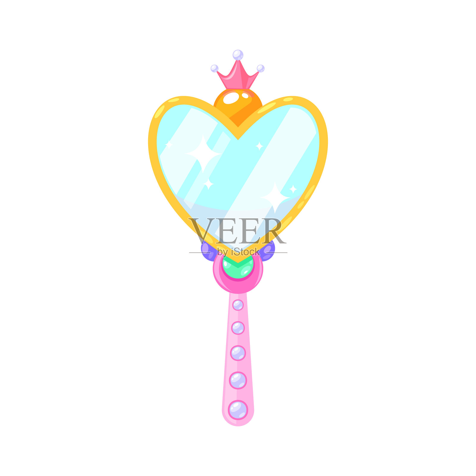 卡通风格的镜子插画图片素材