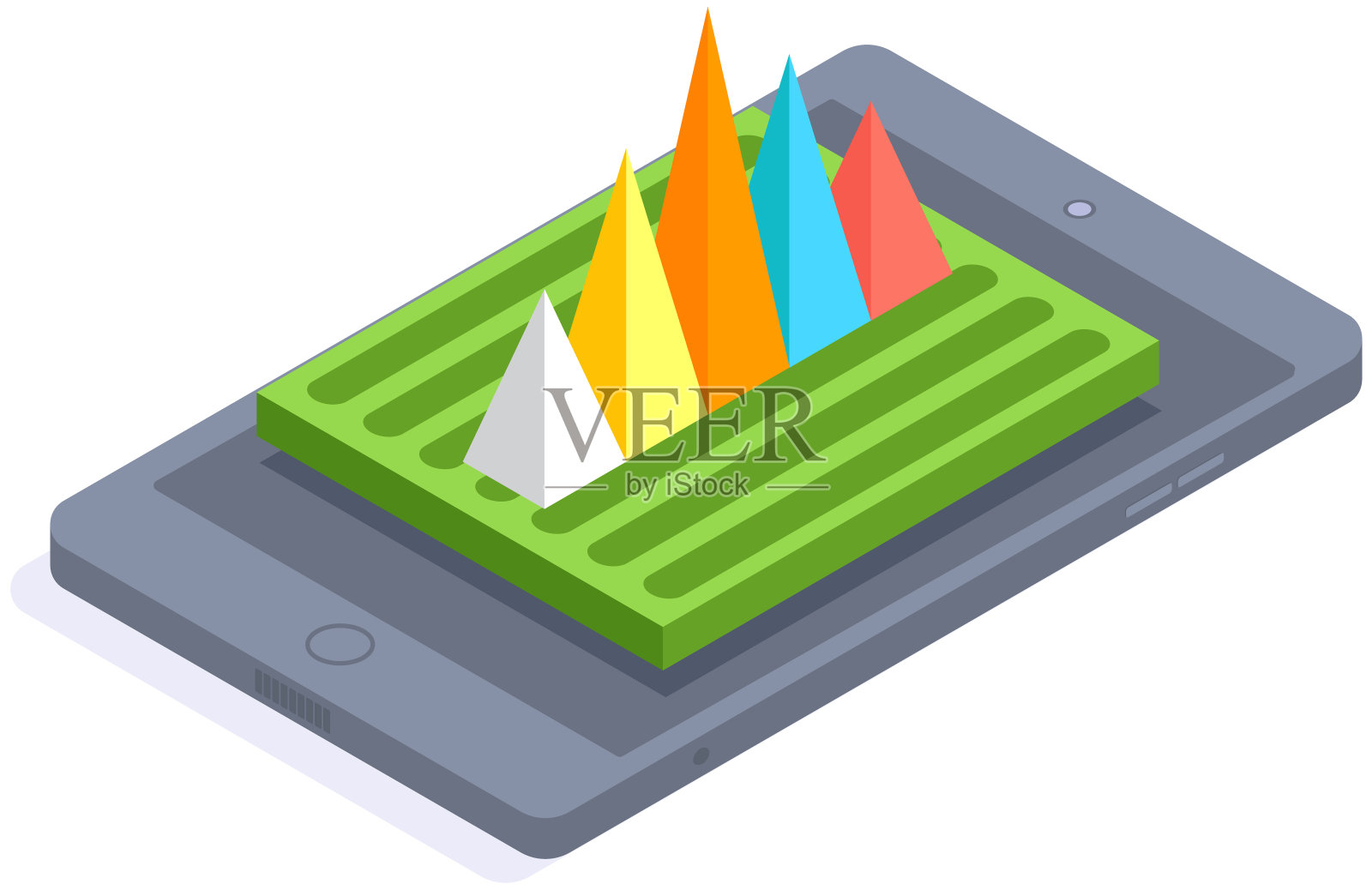 分析统计指标、业务数据。做市场调查。数据分析等距插画图片素材