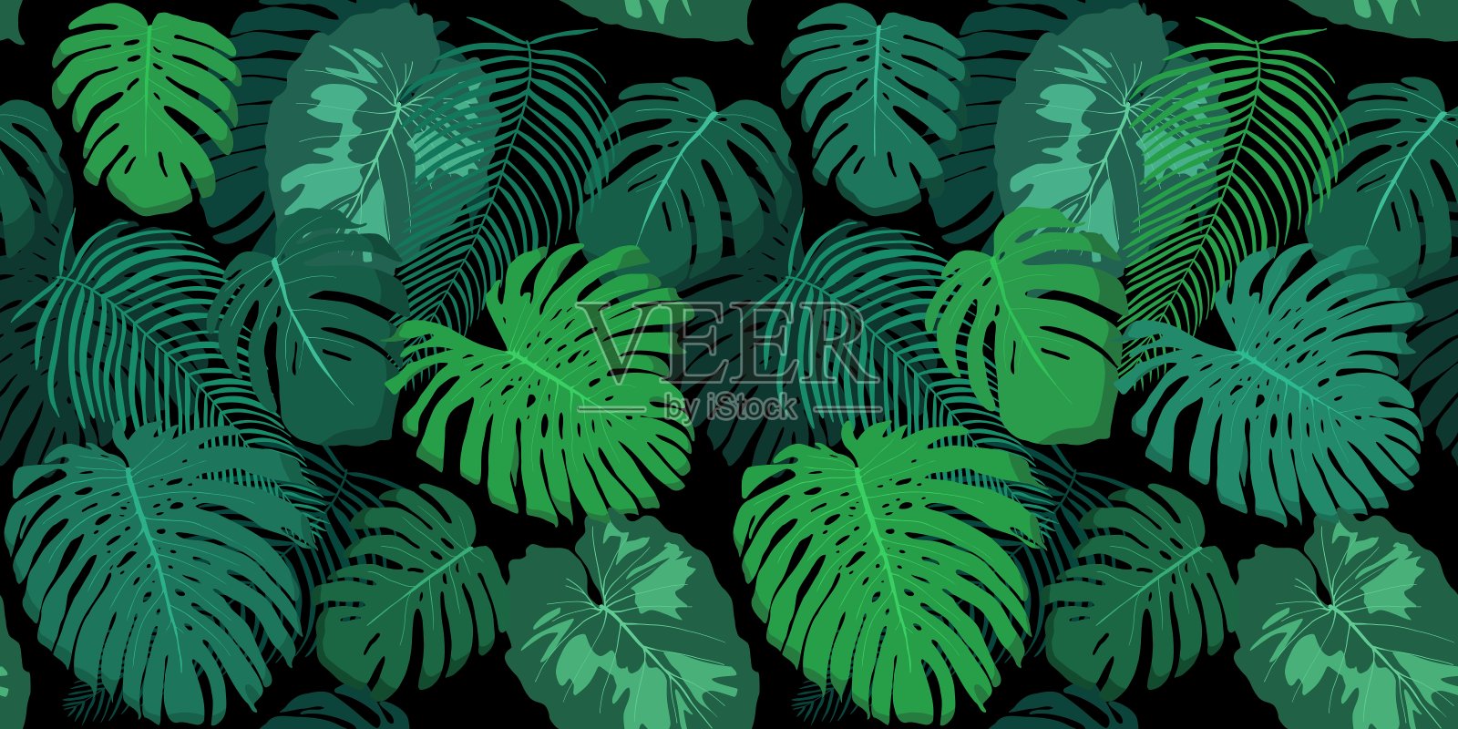 无缝矢量丛林模式插画图片素材