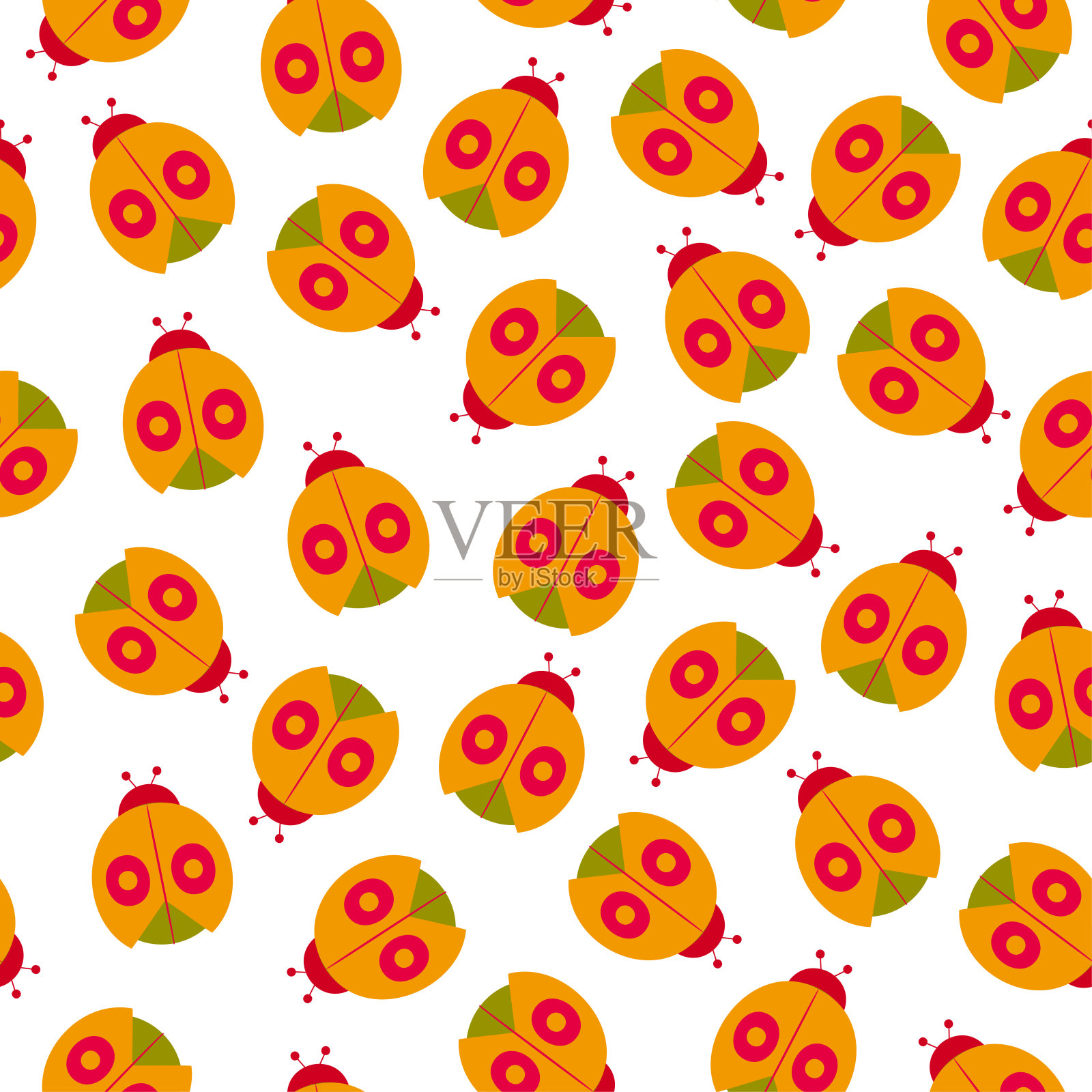 无缝模式与瓢虫。风格化的图像瓢虫。插画图片素材