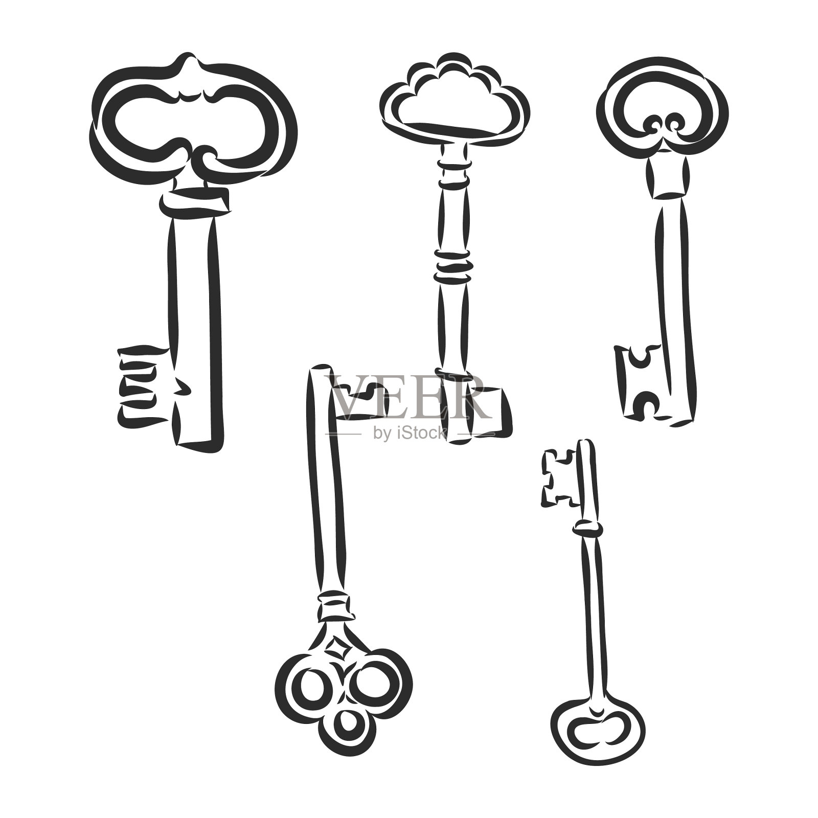 键素描键插画图片素材