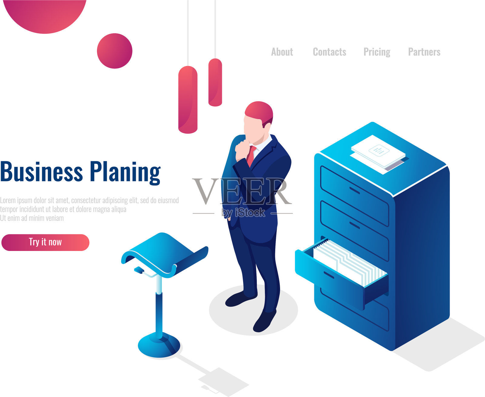 组织工作过程等距插画图片素材