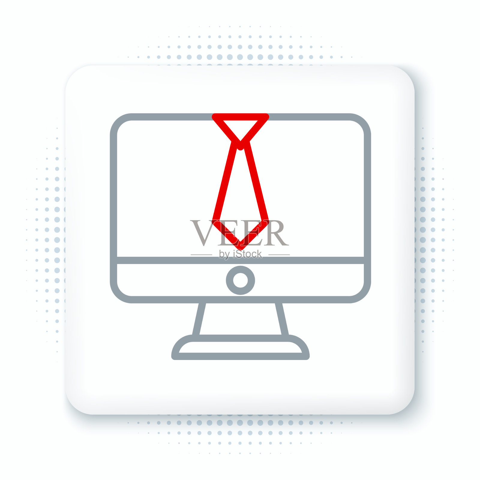 线上视频聊天会议图标隔离在白色插画图片素材