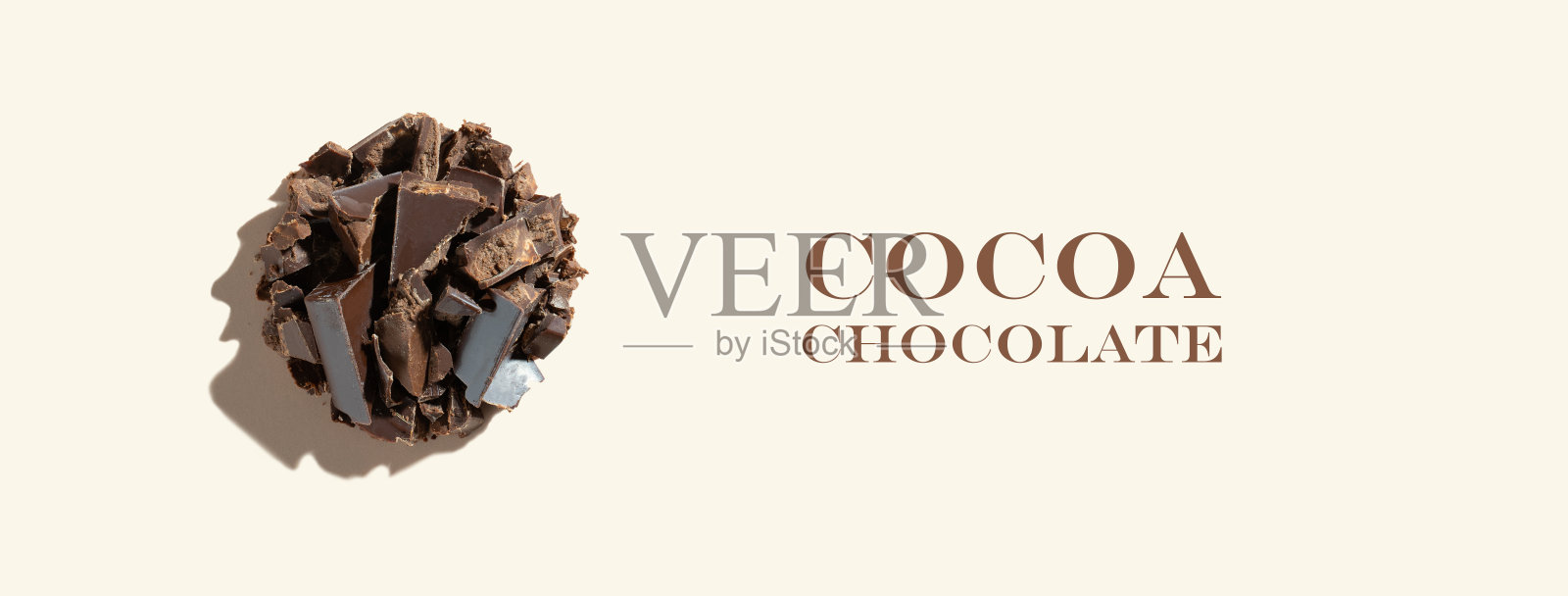 创造性的成分。健康有机产品组合:象牙色背景下的可可巧克力。概念能量超级食物，健脑食物。平的。副本的空间。照片摄影图片